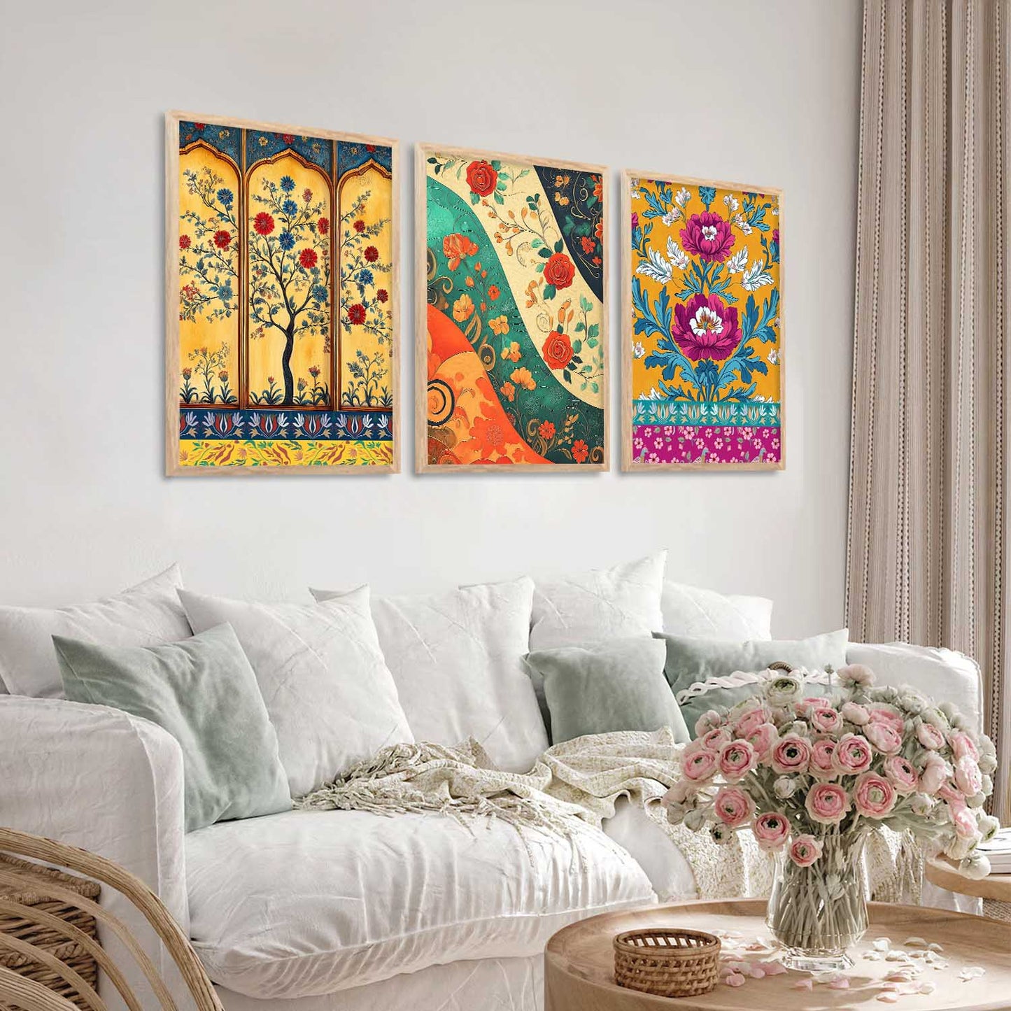 Floral Wall Art Paintings for Living Room - Wall Poster With frames
