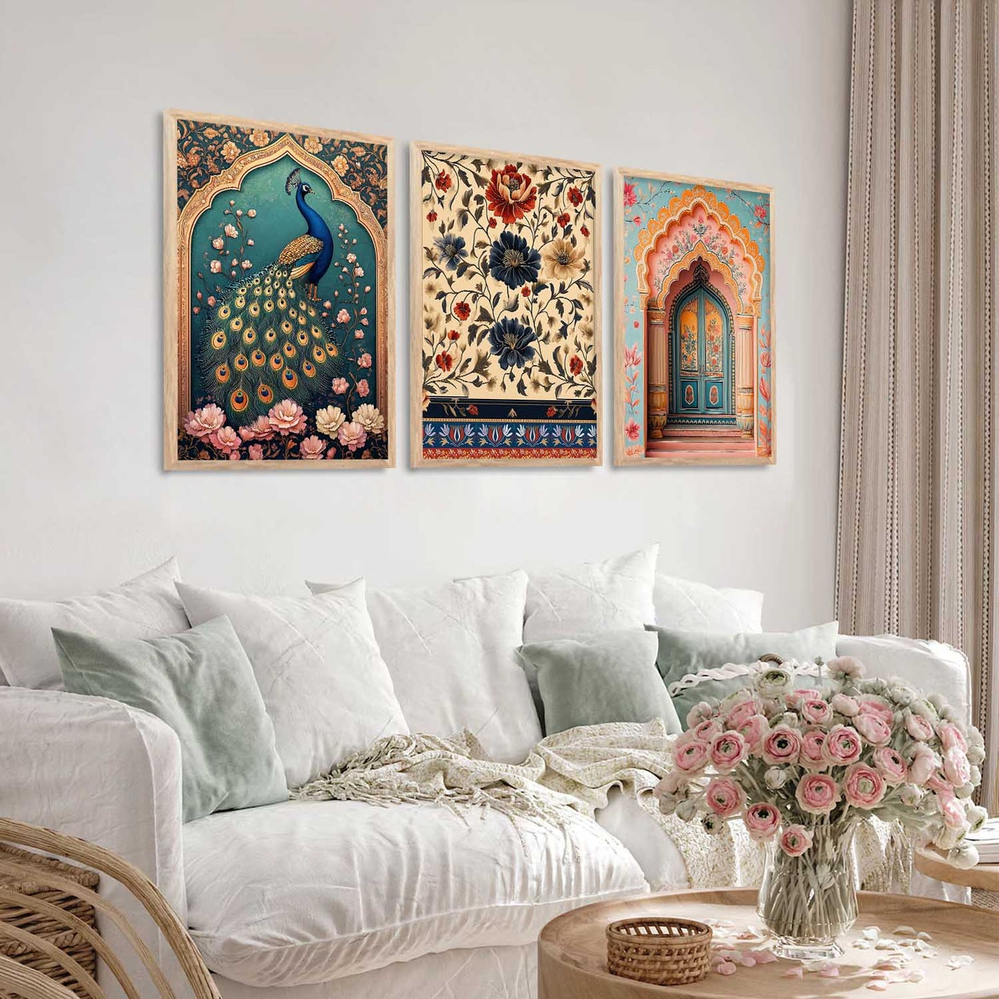 Madhubani Wall Art Paintings for Living Room - Wall Poster With frames