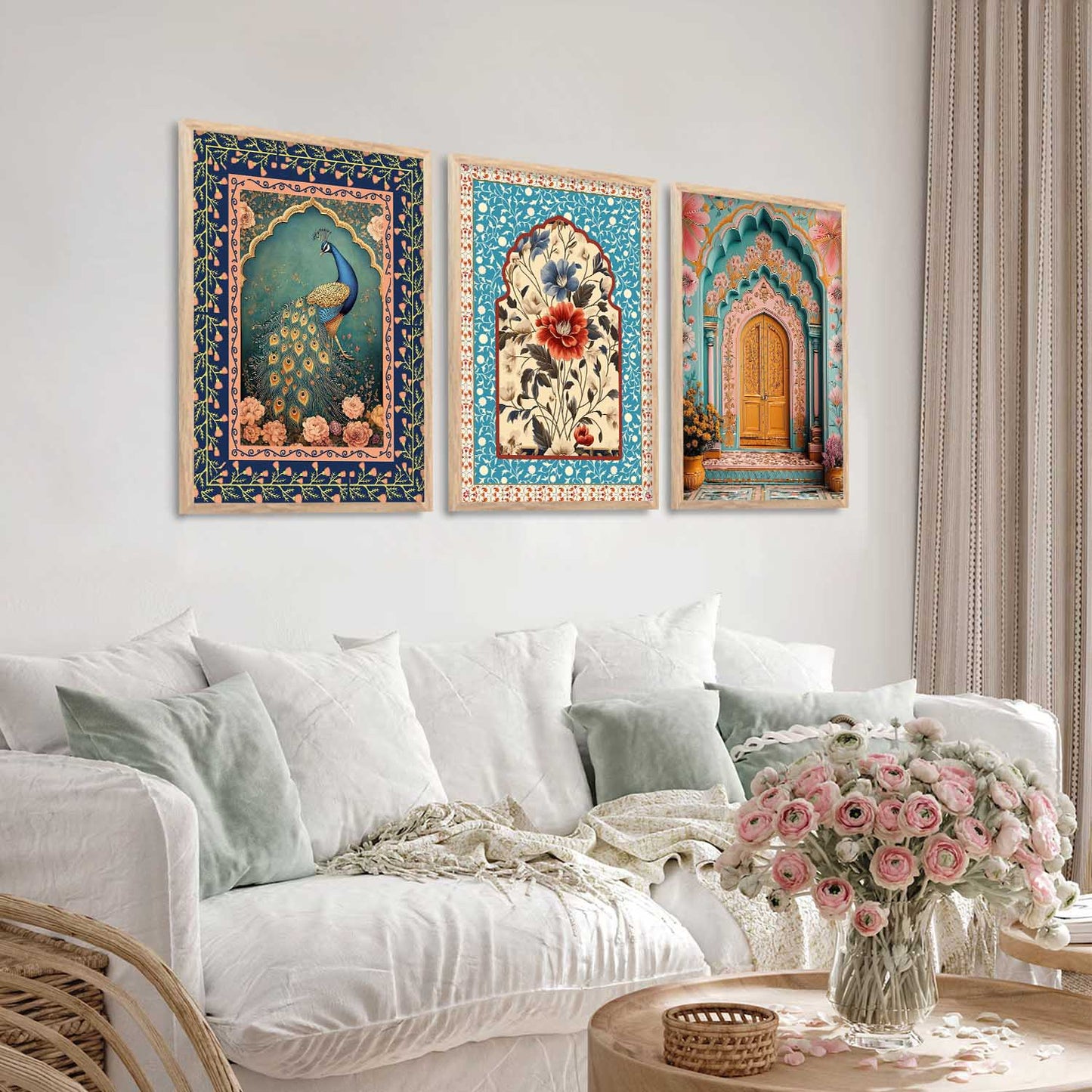 Madhubani Wall Art Paintings for Living Room - Wall Poster With frames