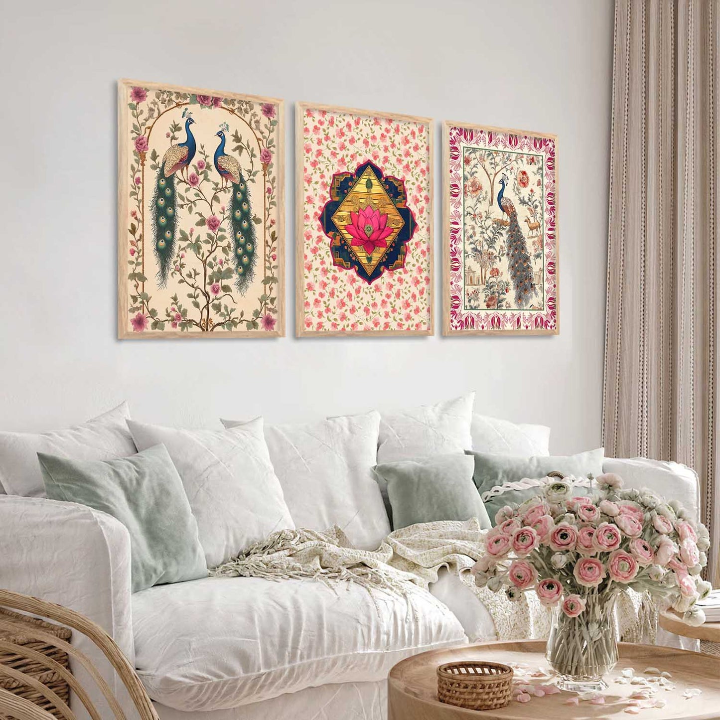 Madhubani Wall Art Paintings for Living Room - Wall Poster With frames