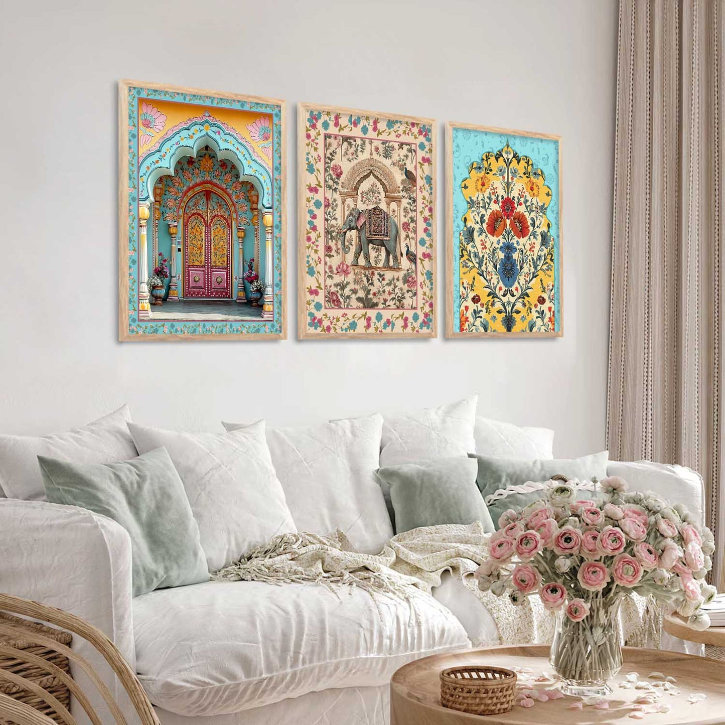 Madhubani Wall Art Paintings for Living Room - Wall Poster With frames