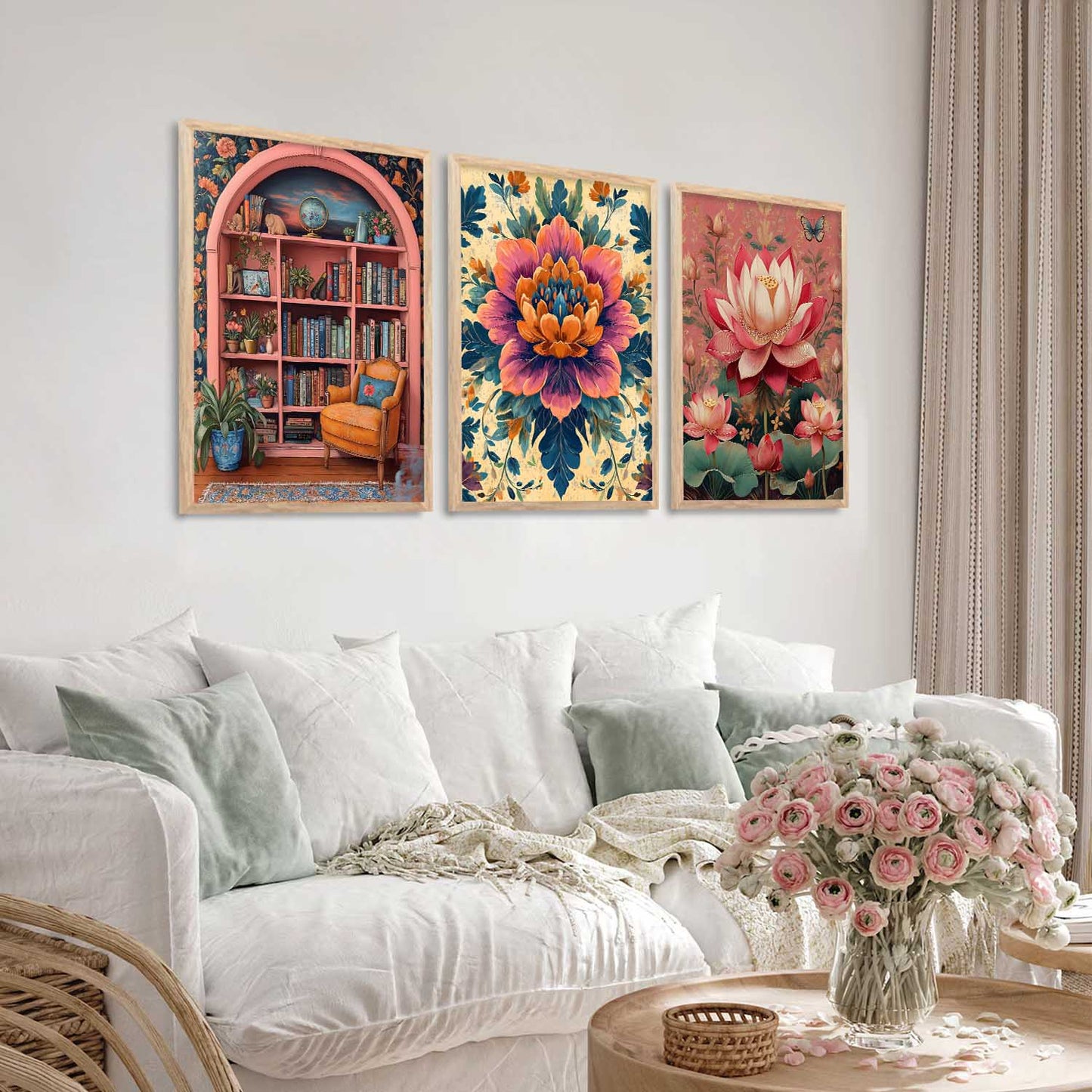 Floral Wall Art Paintings for Living Room - Wall Poster With frames