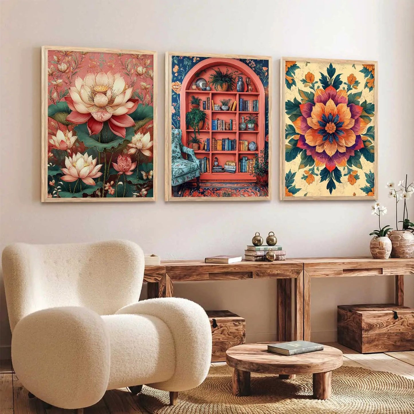 Floral Wall Art Paintings for Living Room - Wall Poster With frames