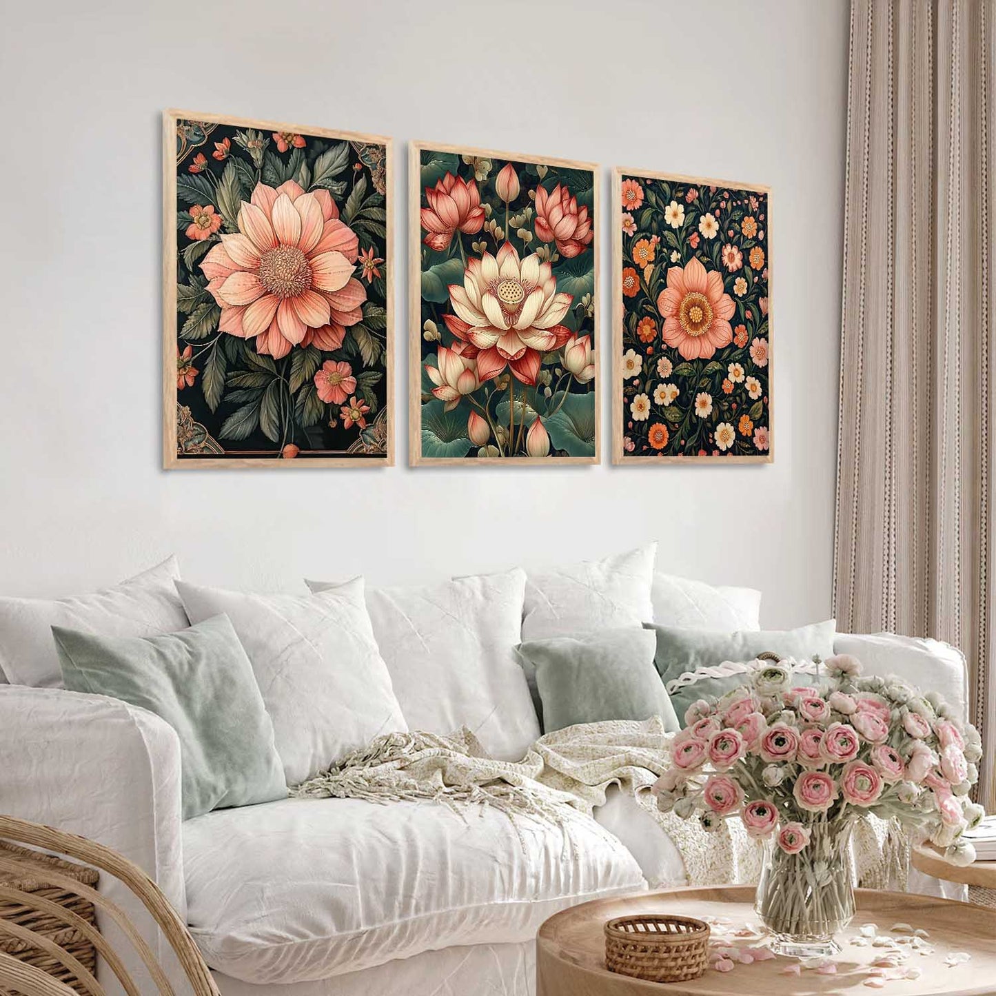 Floral Wall Art Paintings for Living Room - Wall Poster With frames