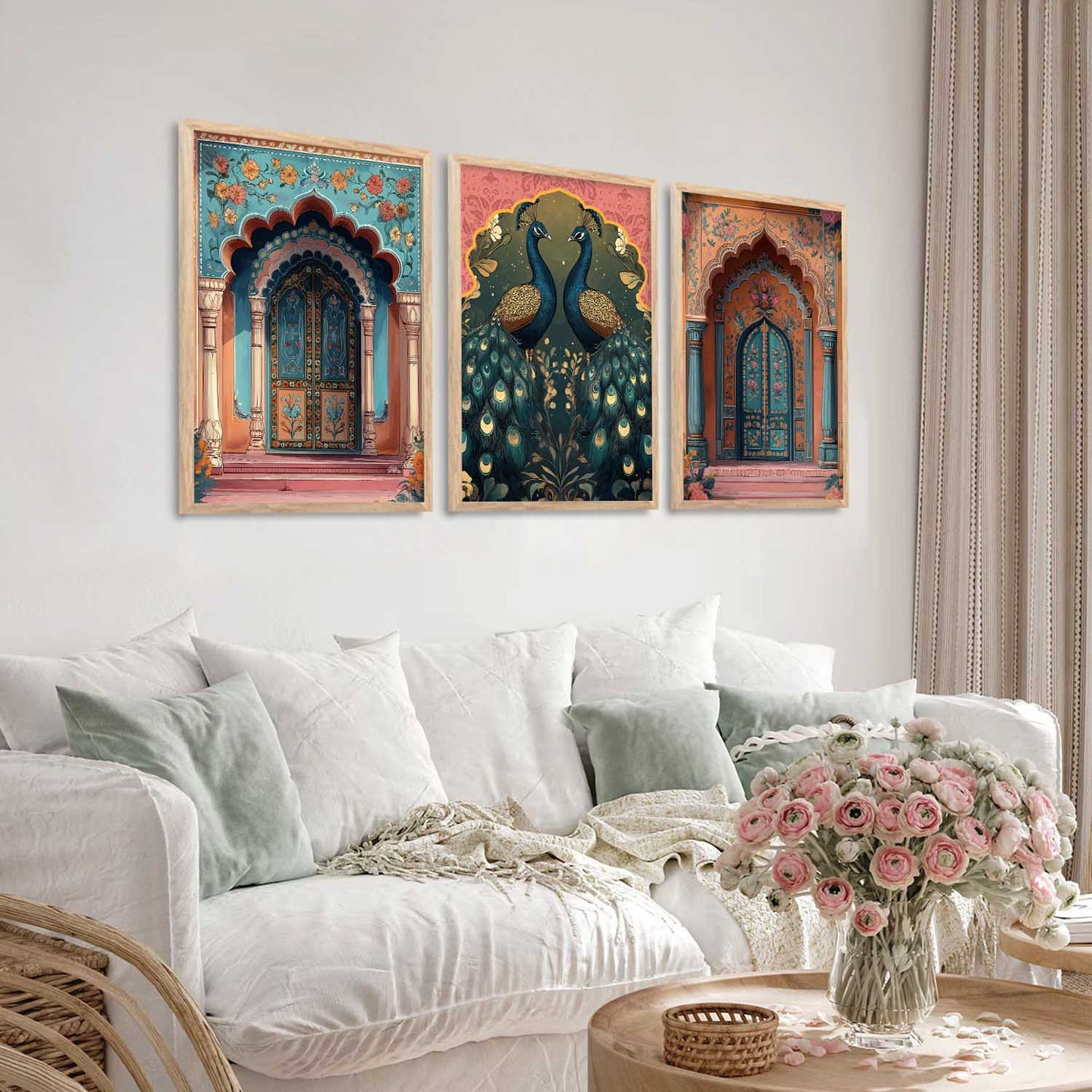 Madhubani Wall Art Paintings for Living Room - Wall Poster With frames