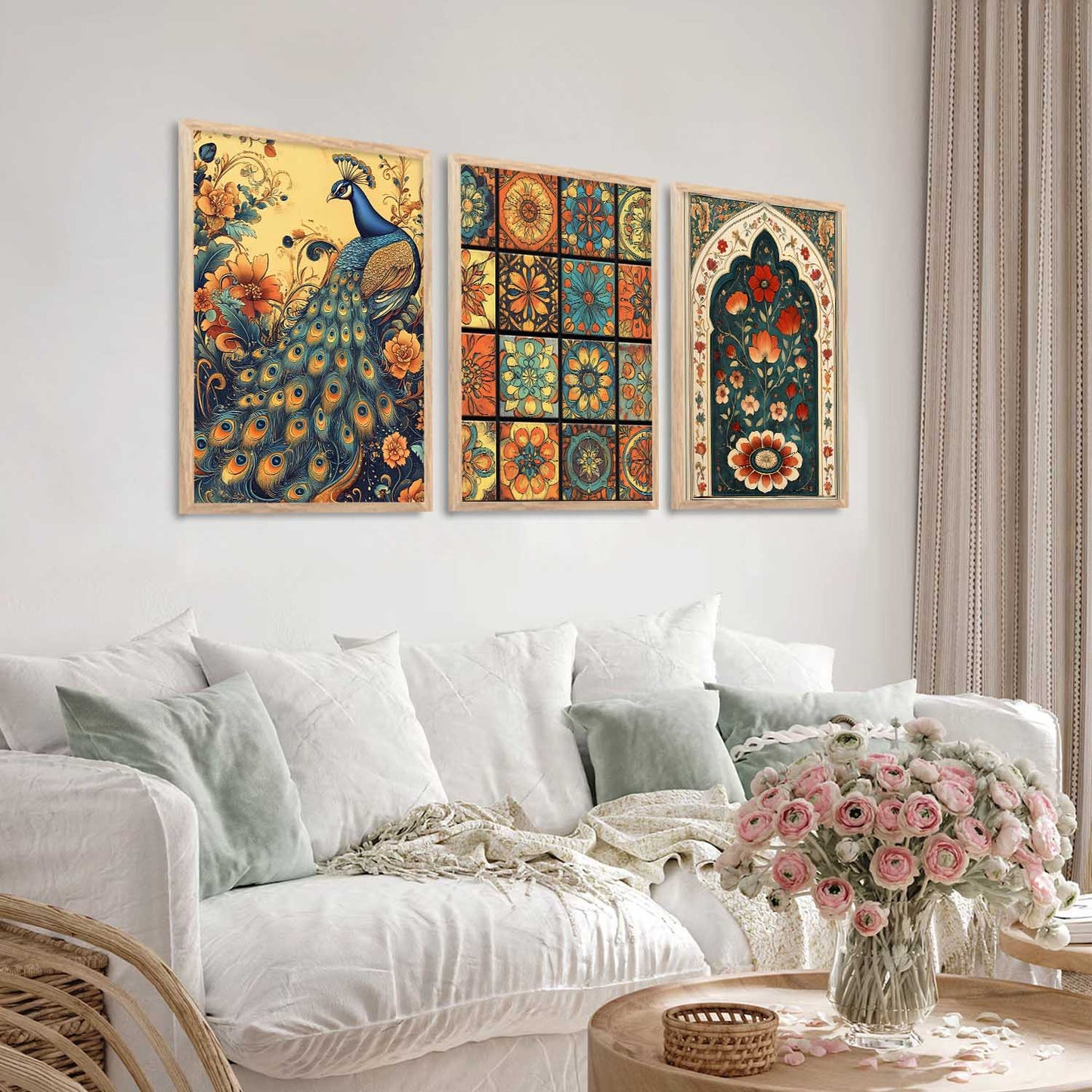 Madhubani Wall Art Paintings for Living Room - Wall Poster With frames