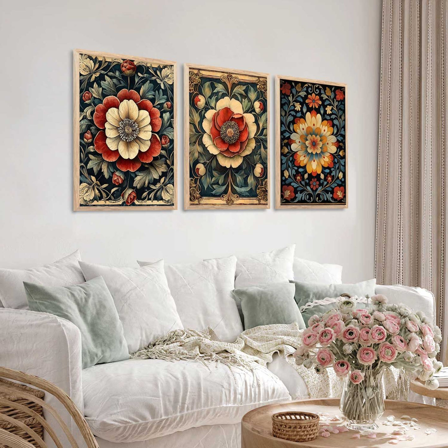 Floral Wall Art Paintings for Living Room - Wall Poster With frames