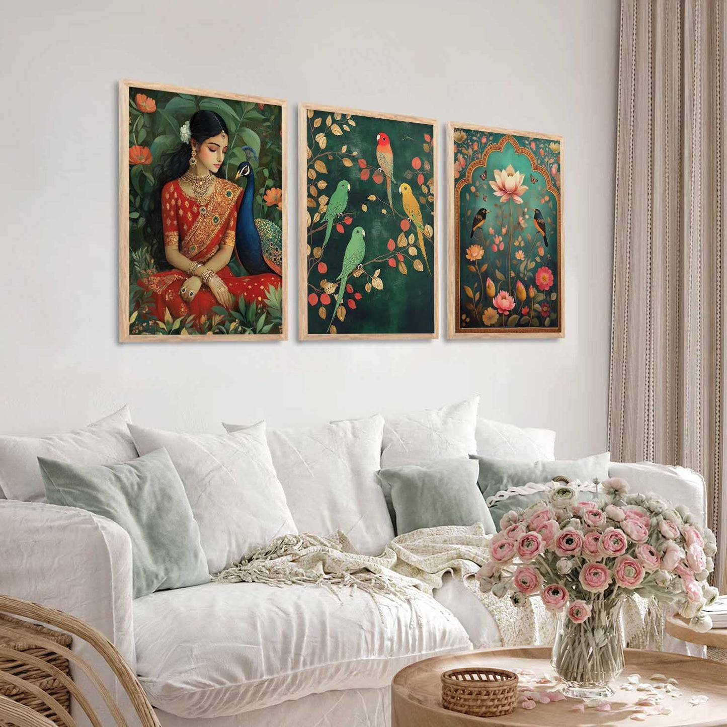 Madhubani Wall Art Paintings for Living Room - Wall Poster With frames