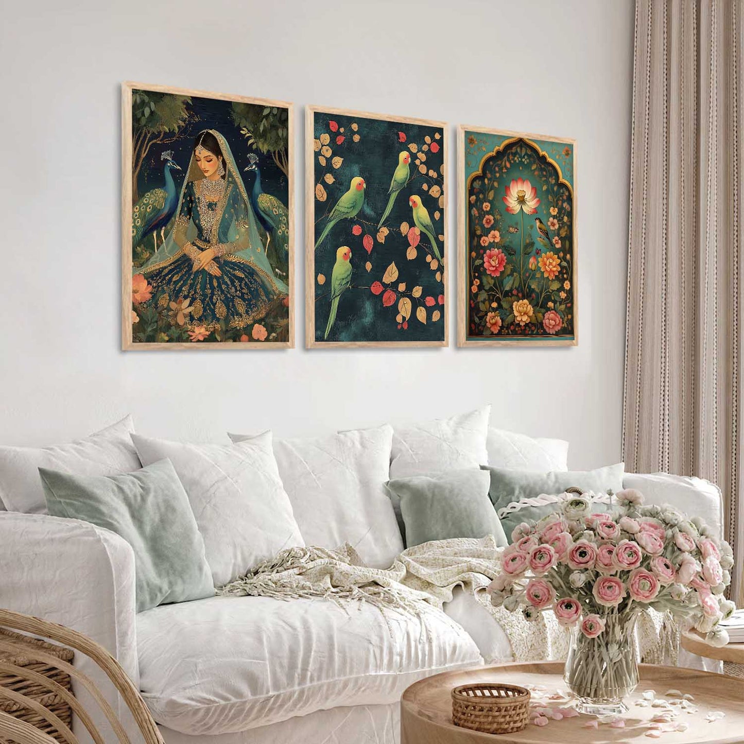 Madhubani Wall Art Paintings for Living Room - Wall Poster With frames