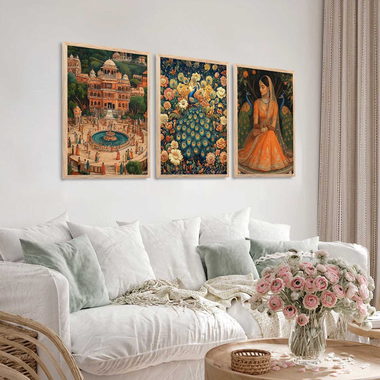 Madhubani Wall Art Paintings for Living Room - Wall Poster With frames