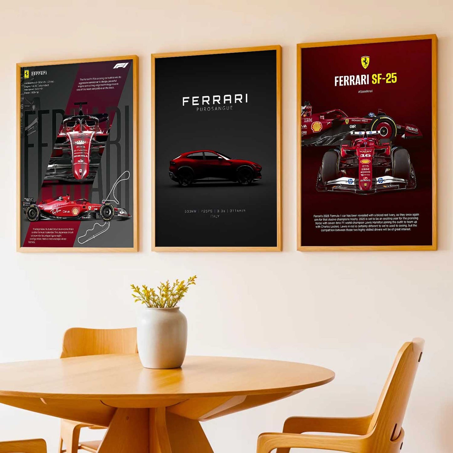 Big Ferrari Cars Wall Art Paintings for Living Room Bedroom