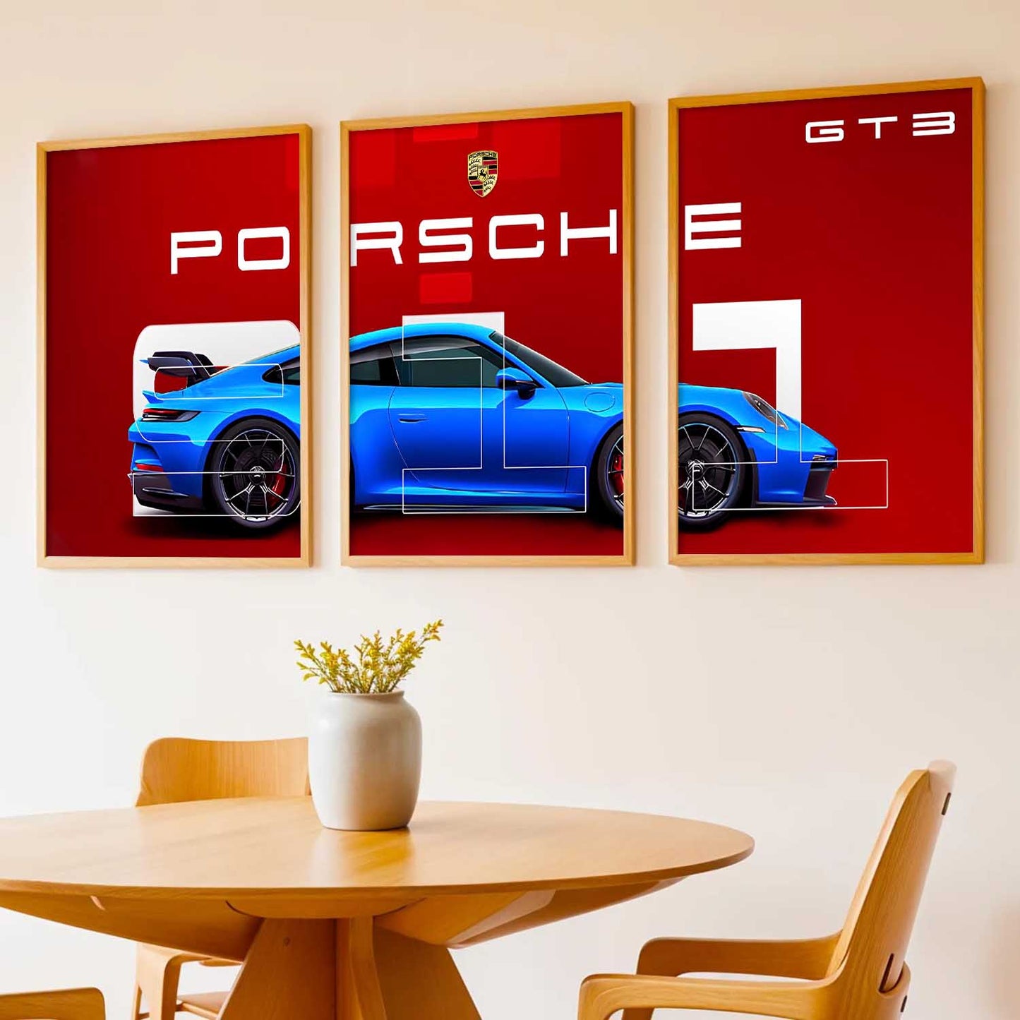Big Porsche Car Wall Art Paintings for Living Room Bedroom