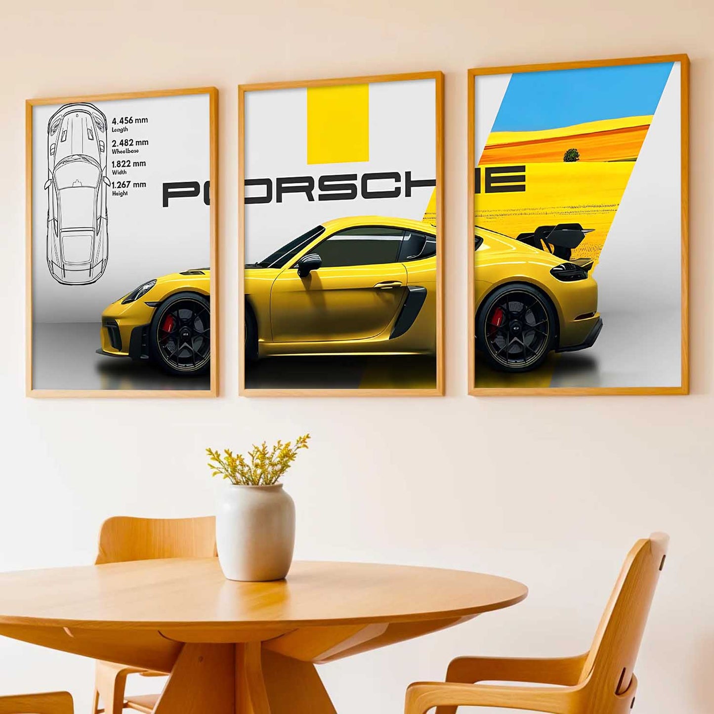 Big Porsche Cars Wall Art Paintings for Living Room Bedroom