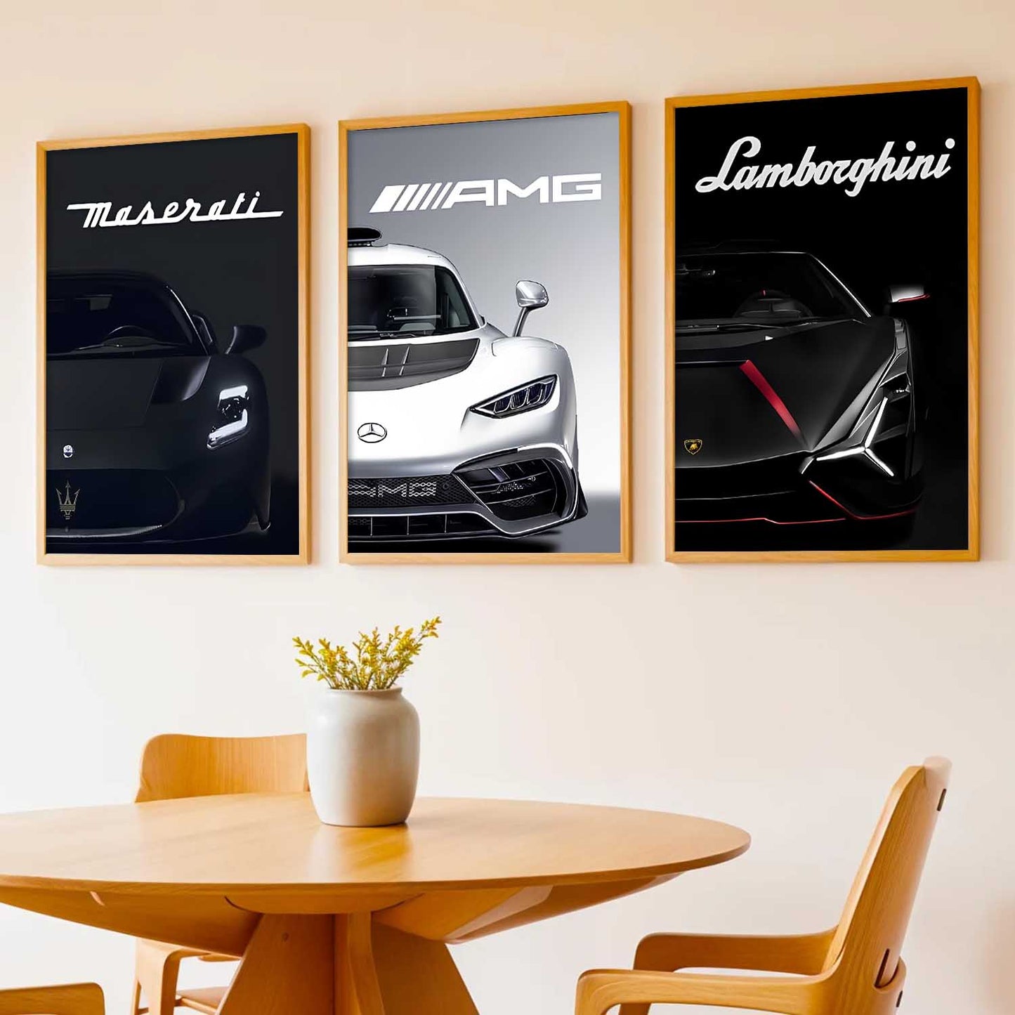 Big Lamborghini Maserati Mercedes AMG Cars Wall Art Paintings for Living Room Bedroom