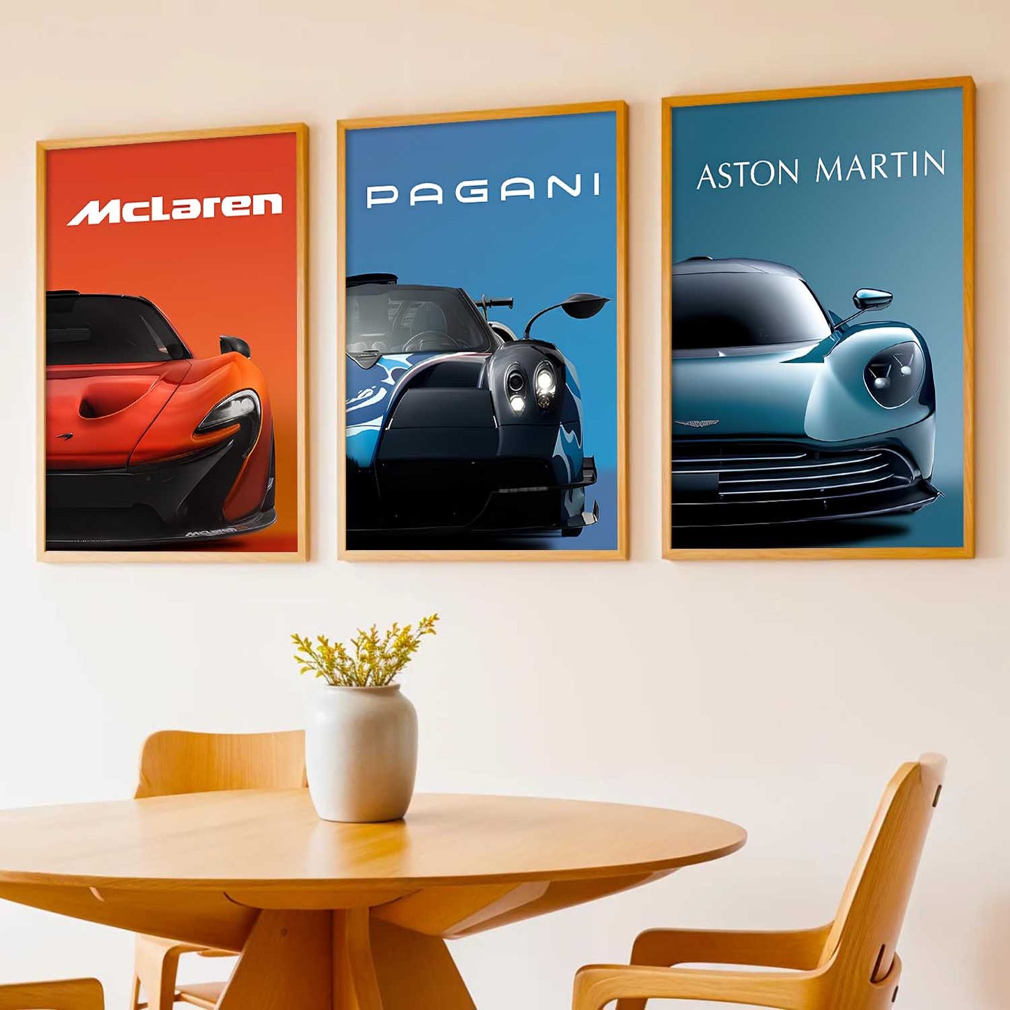 Big McLaren Pagani Aston Martin Cars Wall Art Paintings for Living Room Bedroom