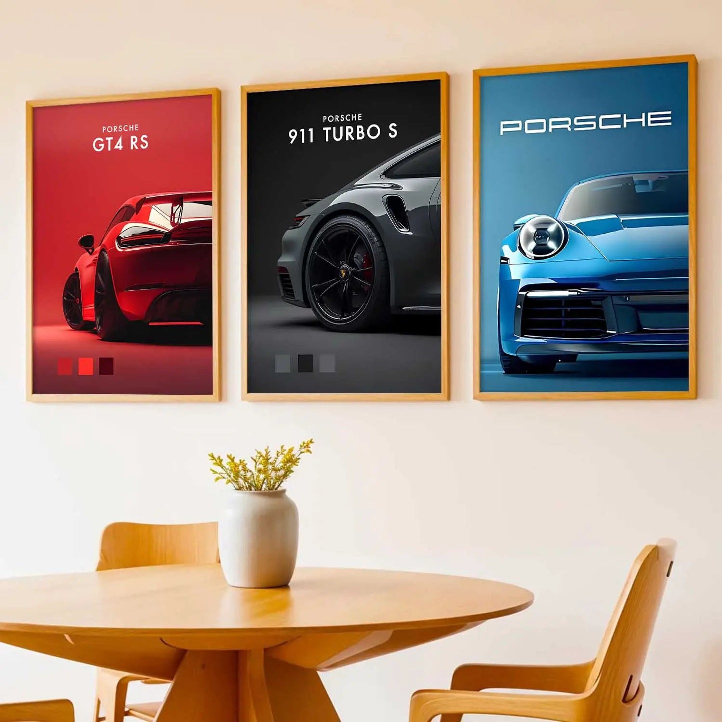 Big Porsche 911TURBO GT4RS Cars Wall Art Paintings for Living Room Bedroom