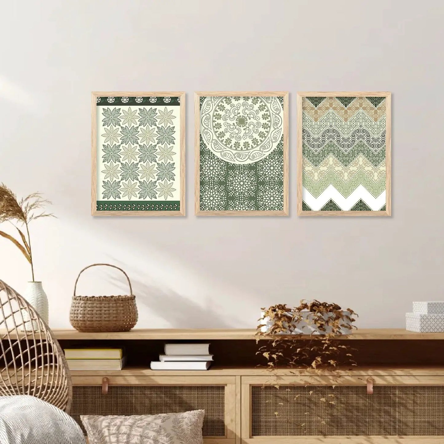 Traditional Indian Prints with Frame for Home Living Room Bedroom and Office Wall Decor Set of 6