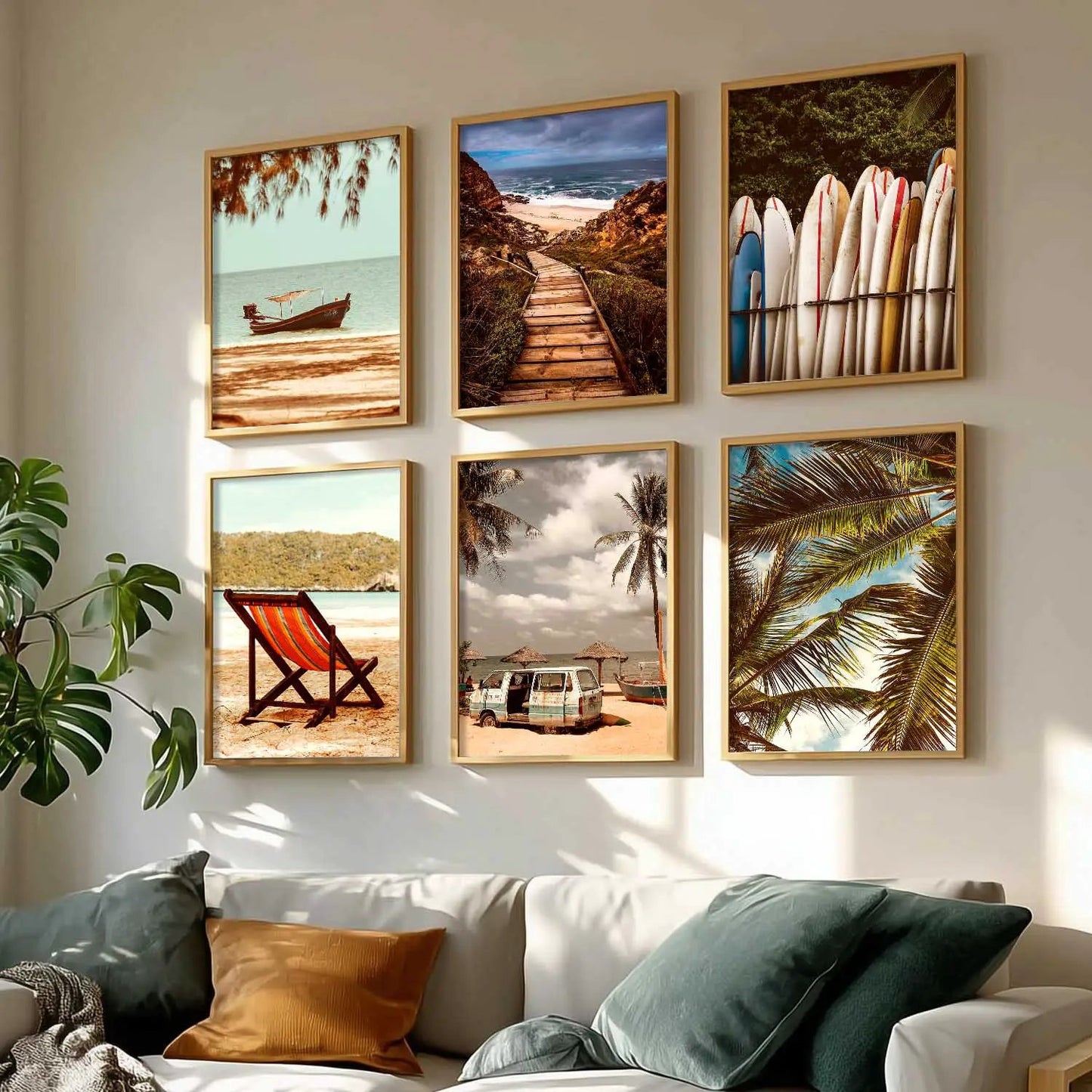 Travel Inspired Framed Posters for Home and Office Wall Decor - Posters for Travel Lovers - Set of 6