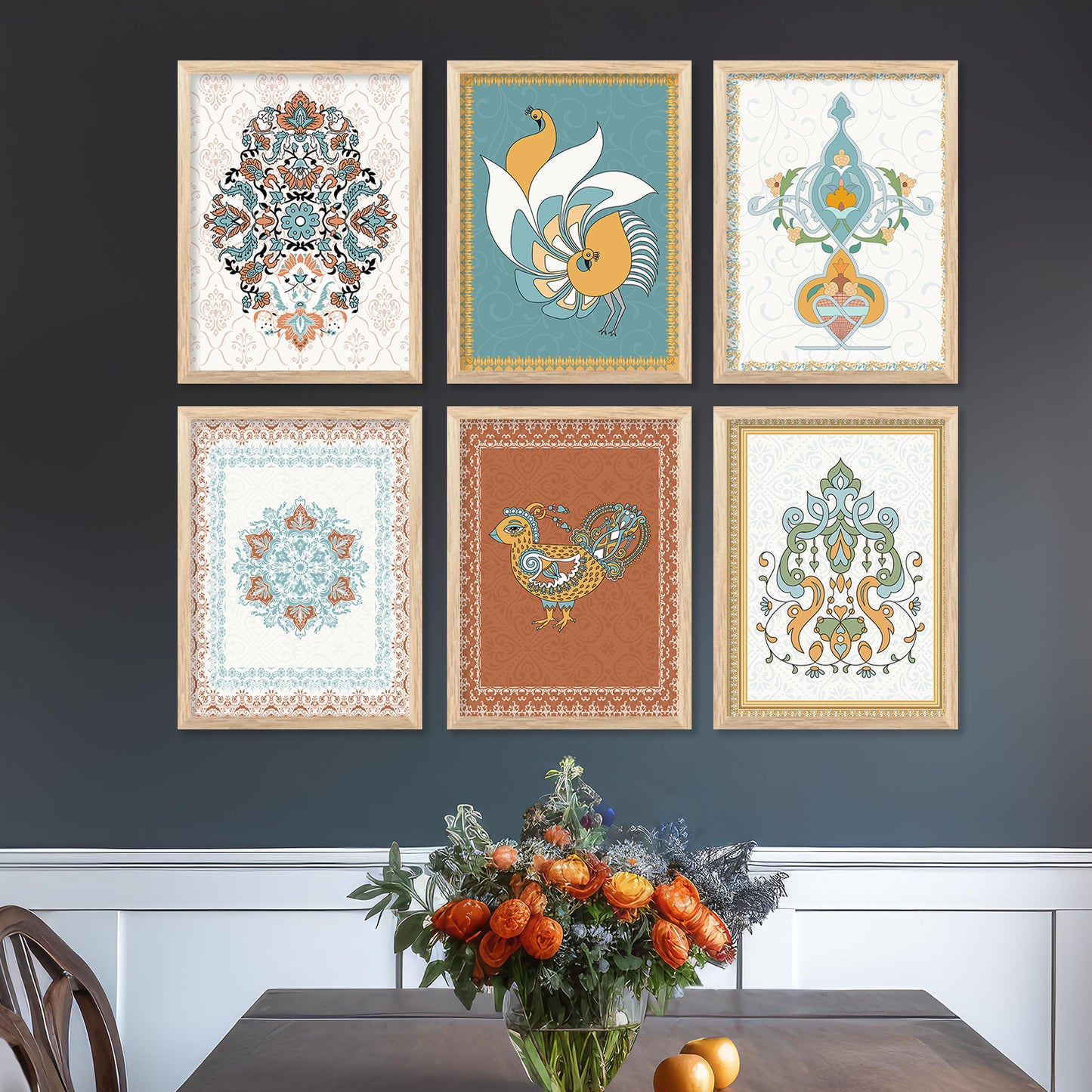 Gond Wall Art Prints with Frame for Wall Decor