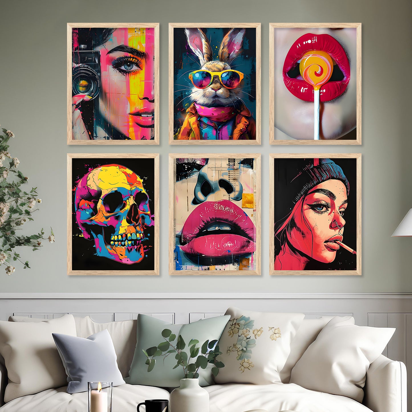 Modern Wall Art Cool Prints with Frame for Wall Decor