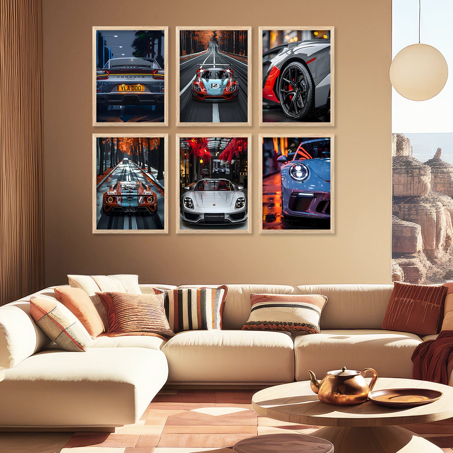 Cool Sports Car Wall Art Prints with Frame for Wall Decor