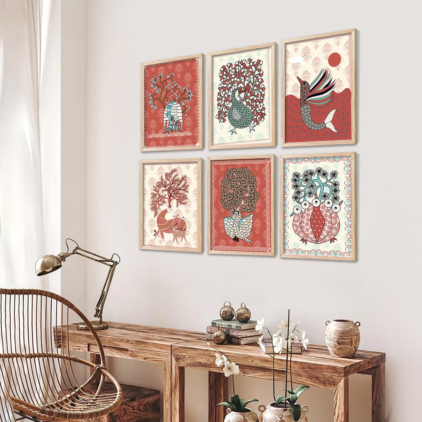 Gond Wall Art Prints with Frame for Wall Decor