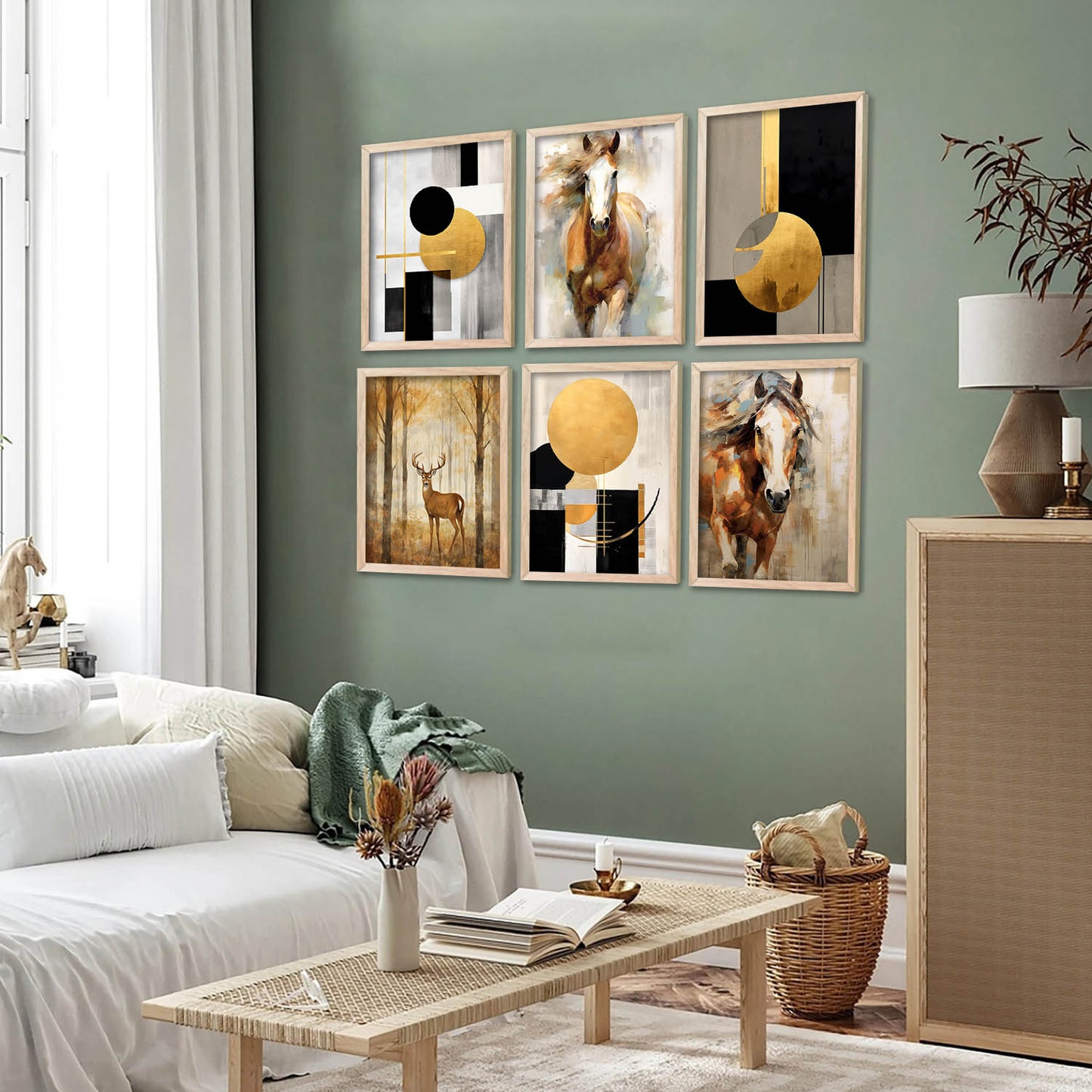 Horse Modern Wall Art Prints with Frame for Wall Decor