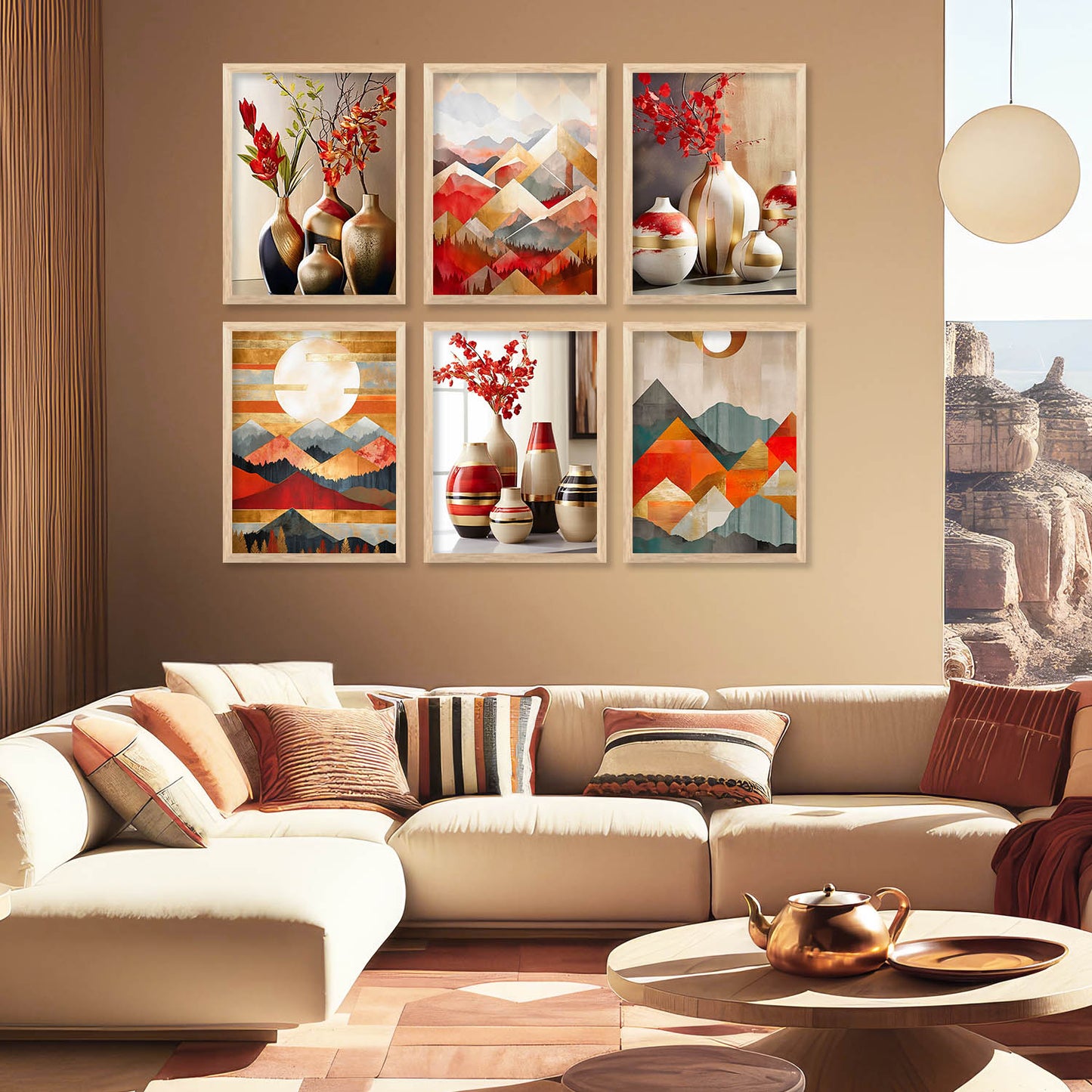 Floral Modern Wall Art Prints with Frame for Wall Decor