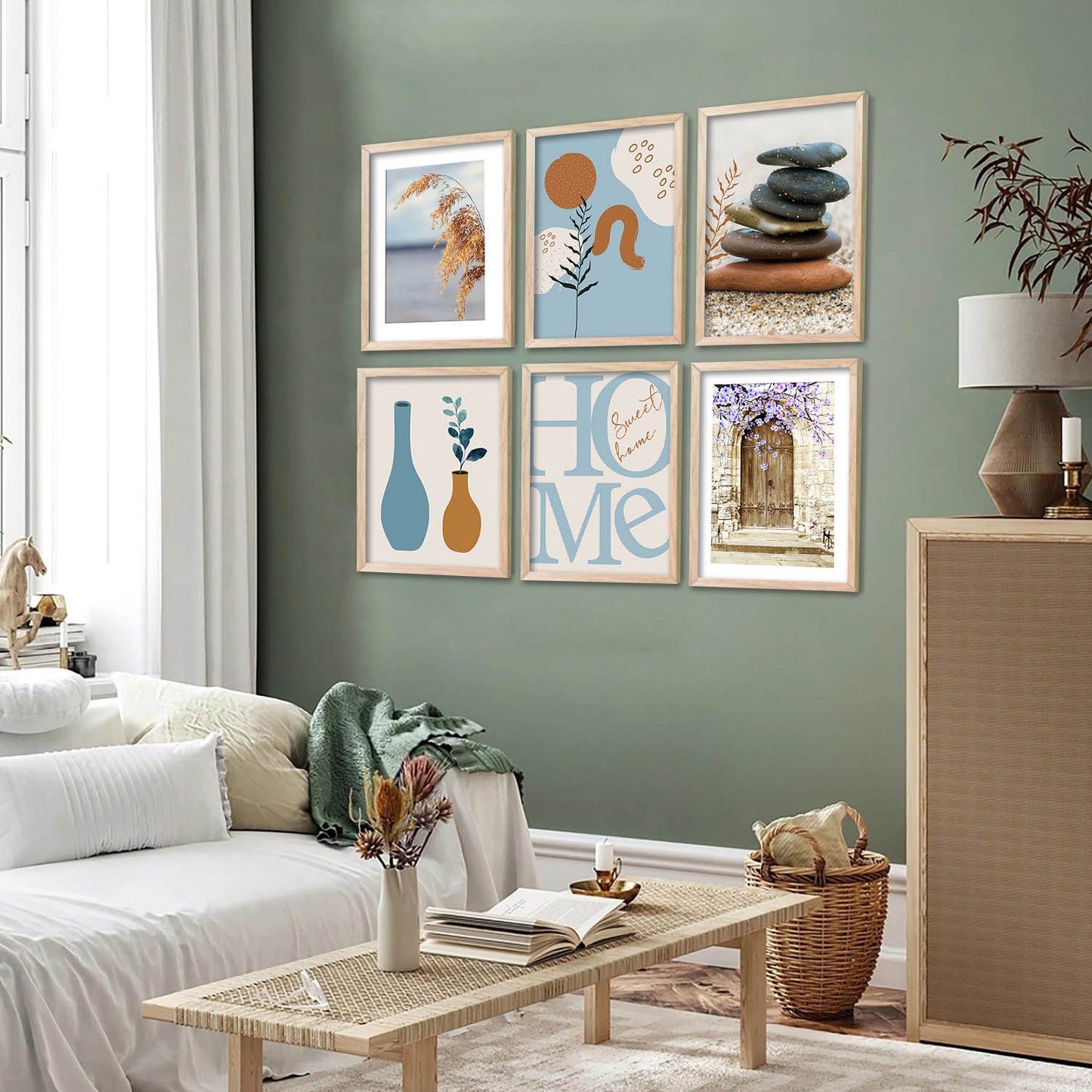 Boho Wall Art Poster With Frame For Home And Wall Decor