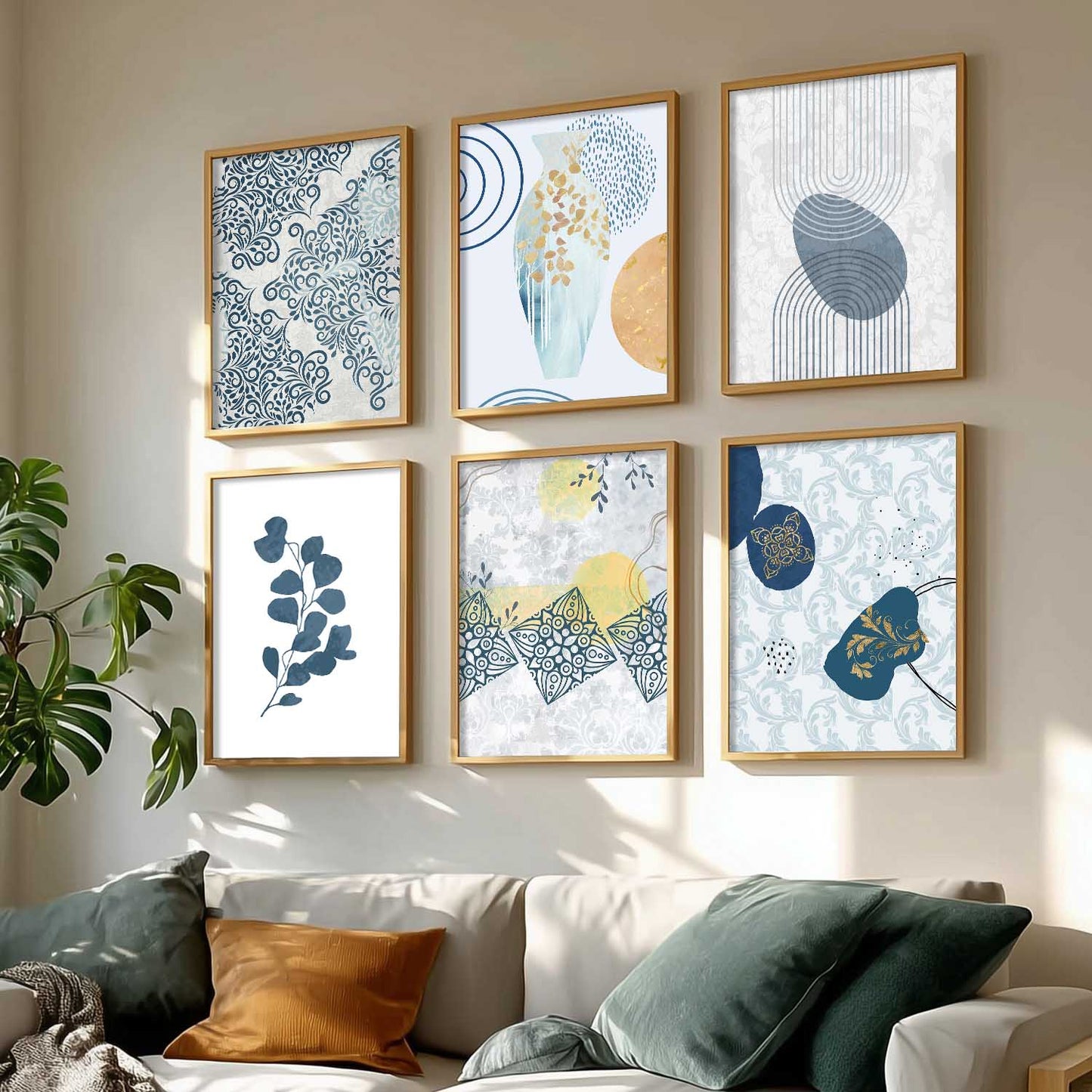 Boho Wall Art Poster With Frame For Home And Wall Decor