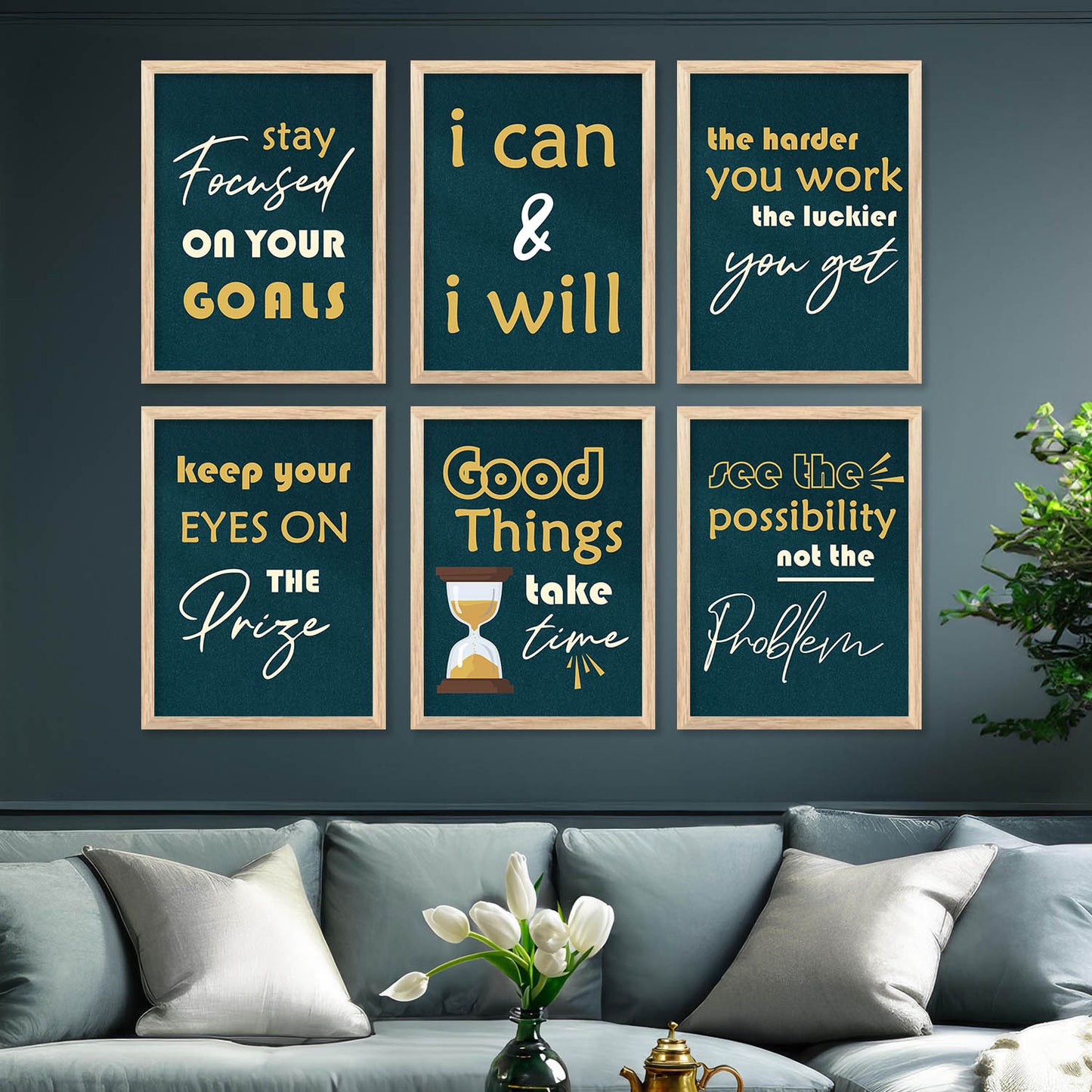 Motivational Wall Art Home Décor Poster With Frame