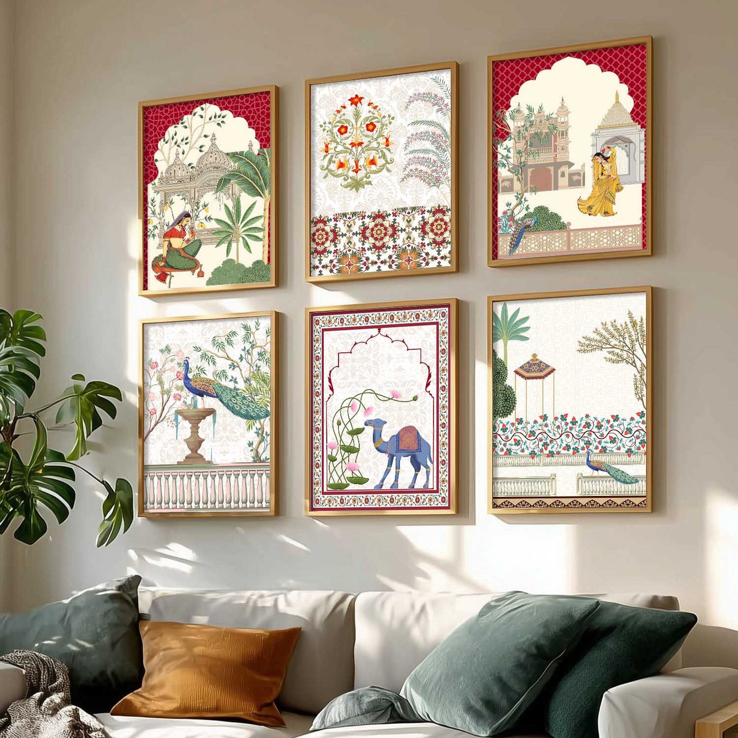 Madhubani Wall Art Prints with Frame for Wall Decor