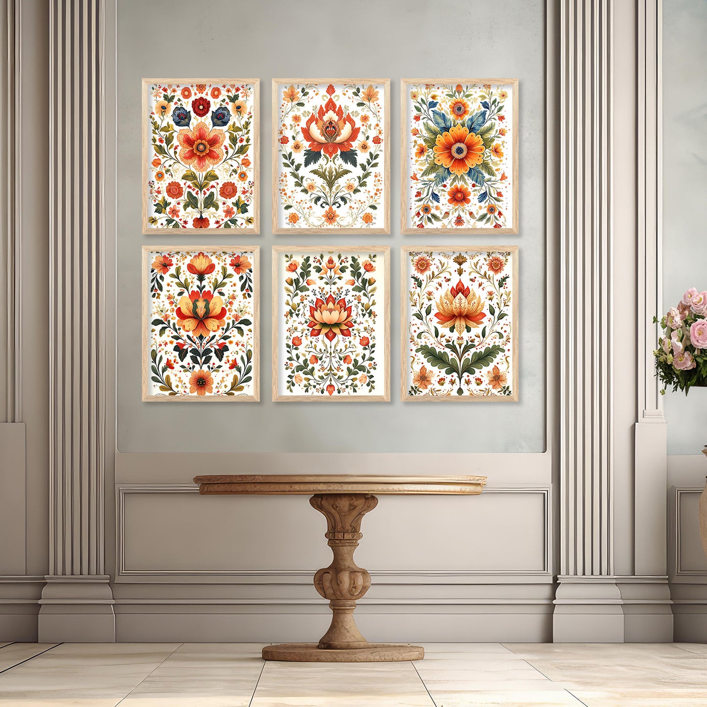 Madhubani Wall Art Prints with Frame for Wall Decor