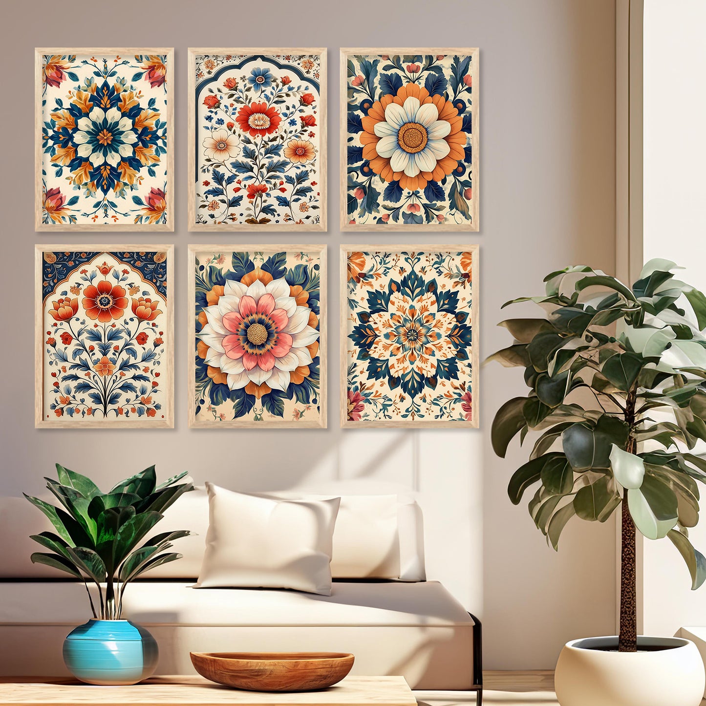 Floral Wall Art Paintings with Frame for Wall Decor