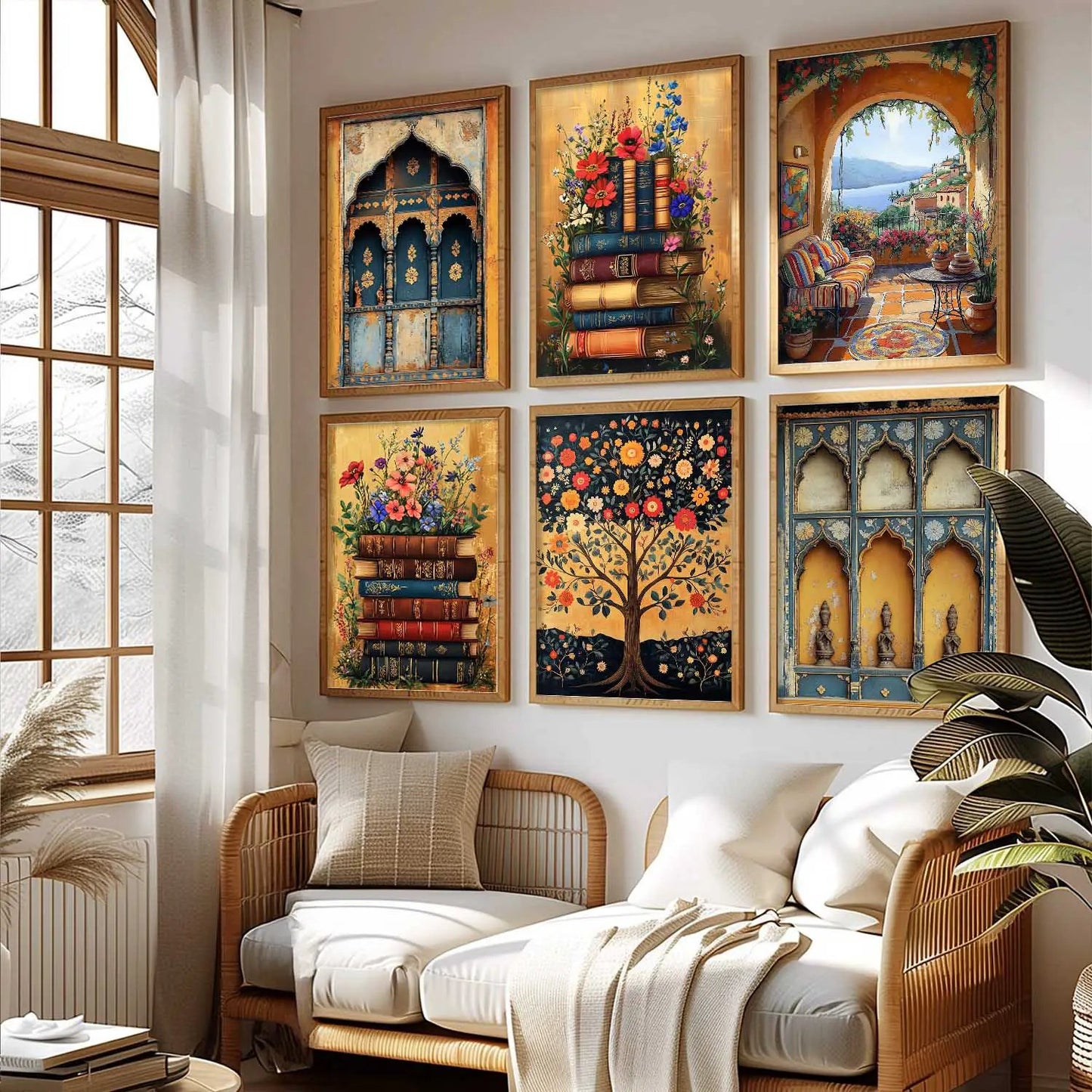 Traditional Wall Art Paintings with Frame for Wall Decor