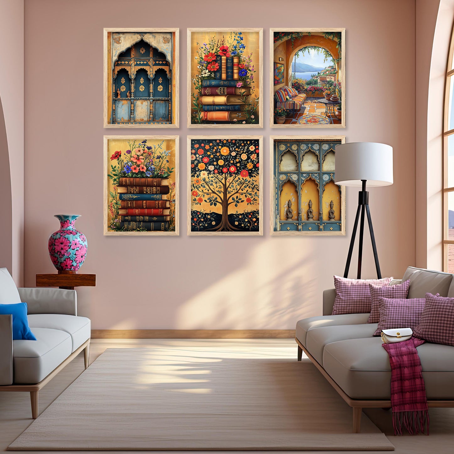 Traditional Wall Art Paintings with Frame for Wall Decor