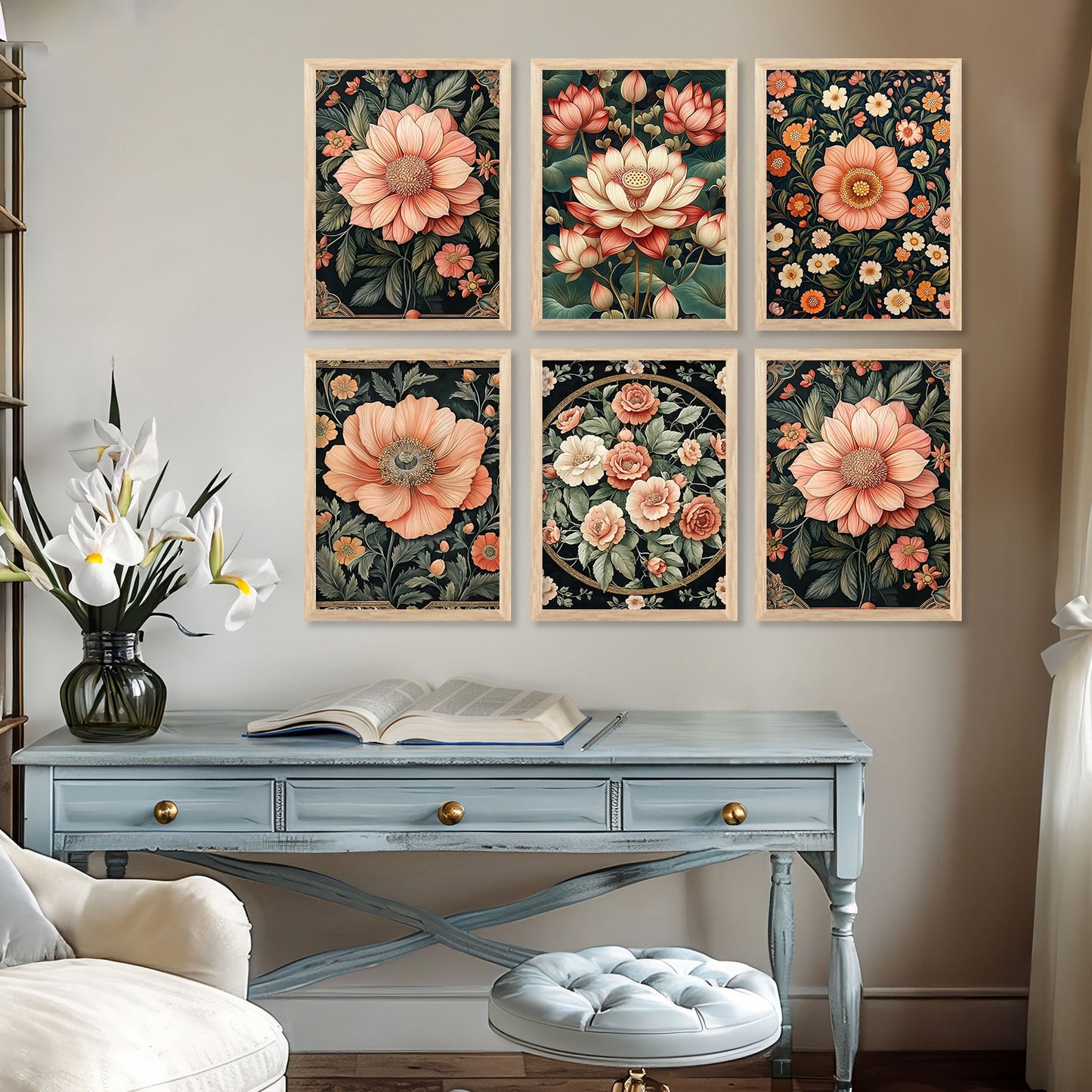 Floral Wall Art Paintings with Frame for Wall Decor