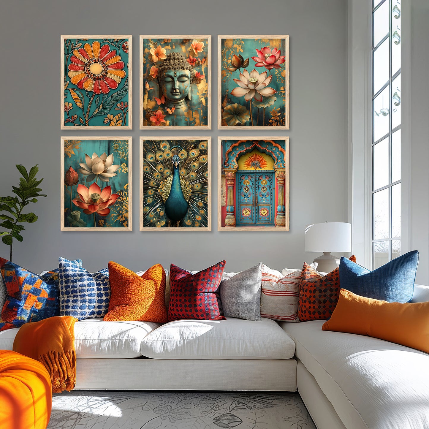 Floral Wall Art Paintings with Frame for Wall Decor