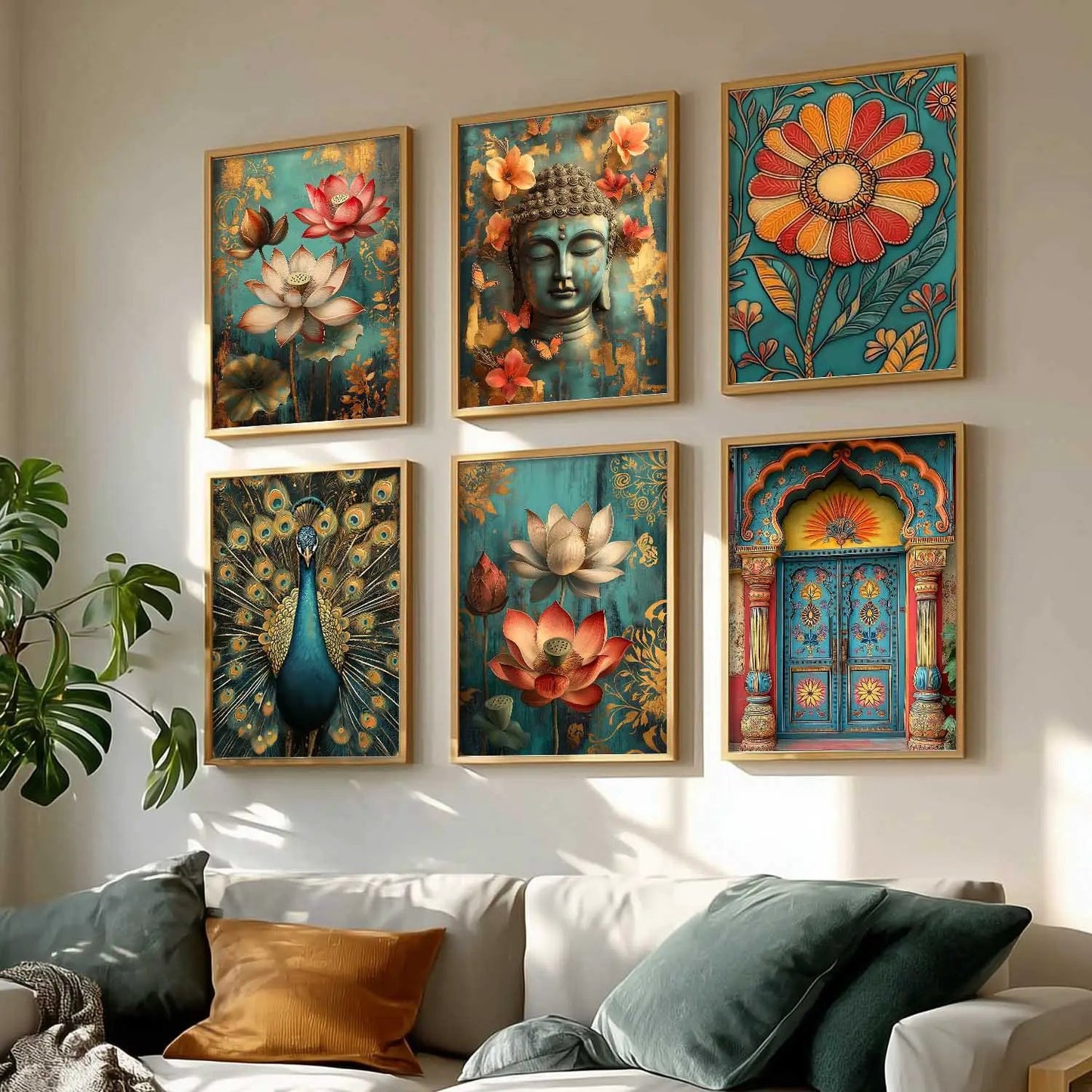 Floral Wall Art Paintings with Frame for Wall Decor