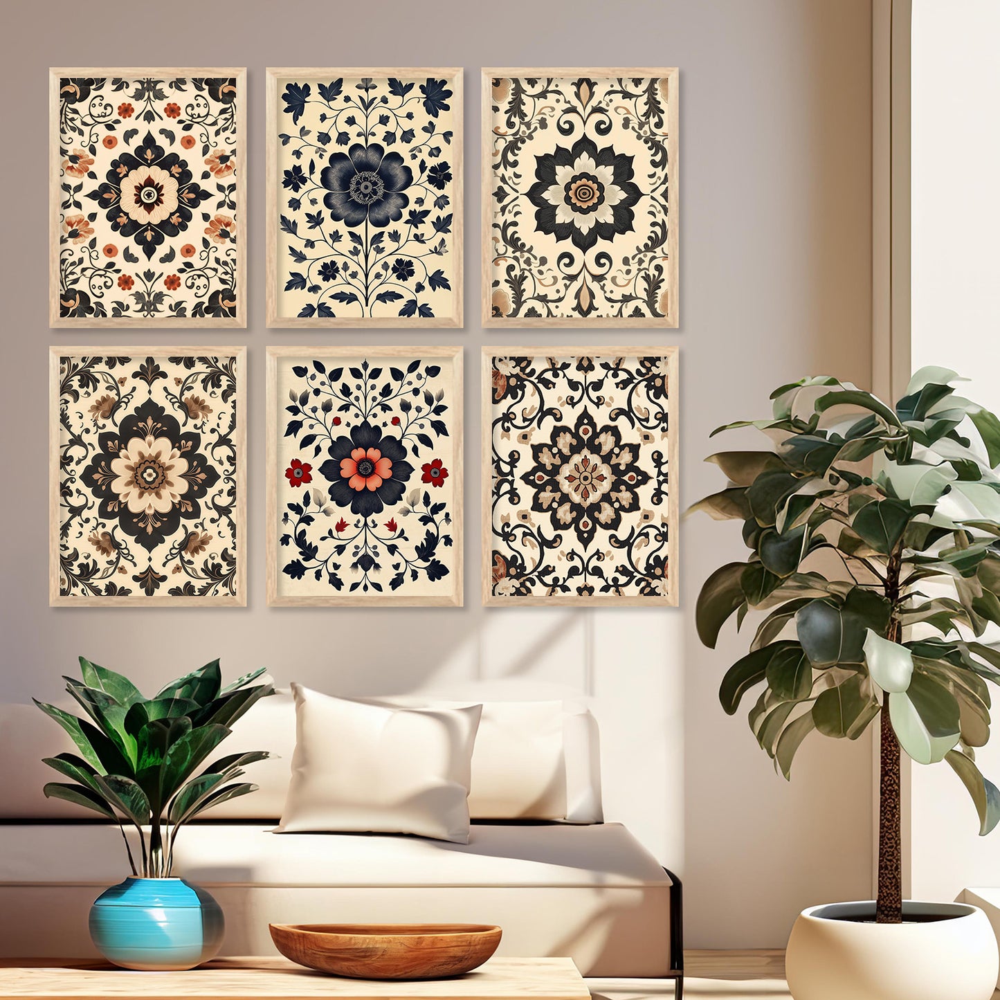 Traditional Wall Art Paintings with Frame for Wall Decor