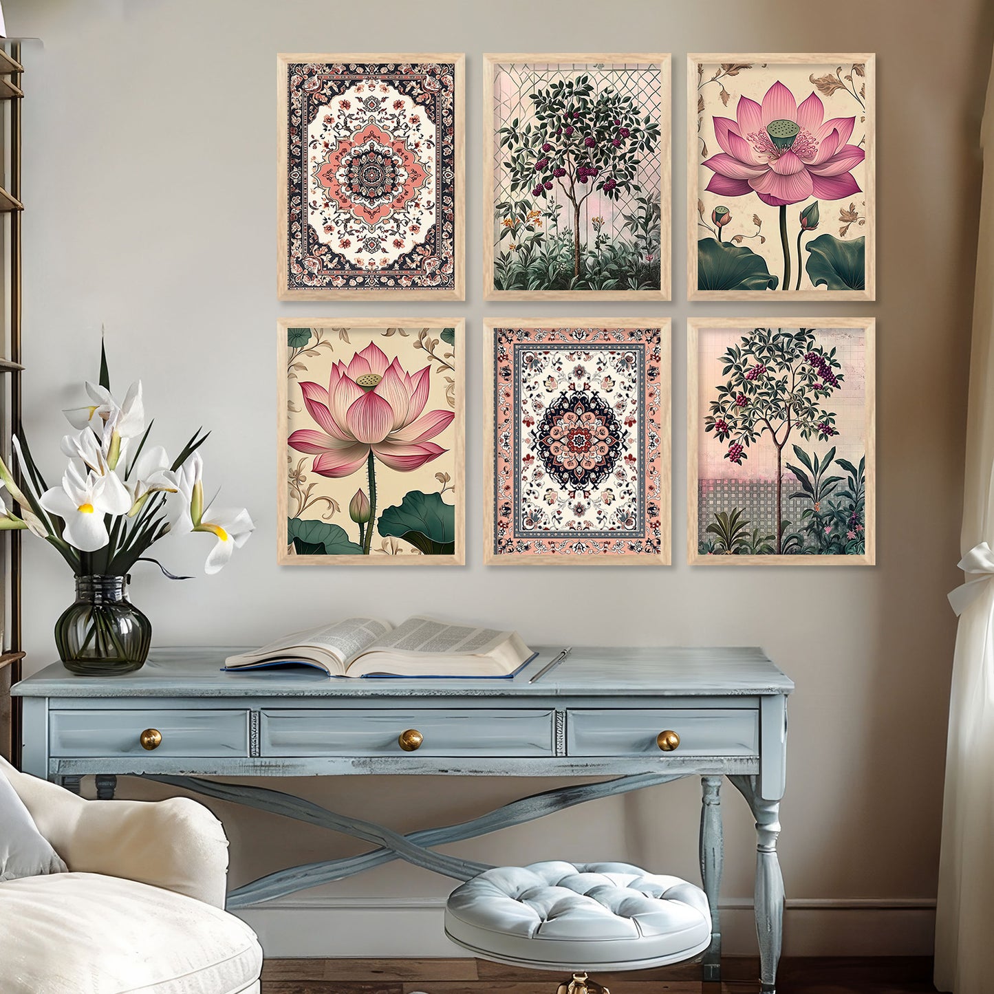 Floral Wall Art Paintings with Frame for Wall Decor
