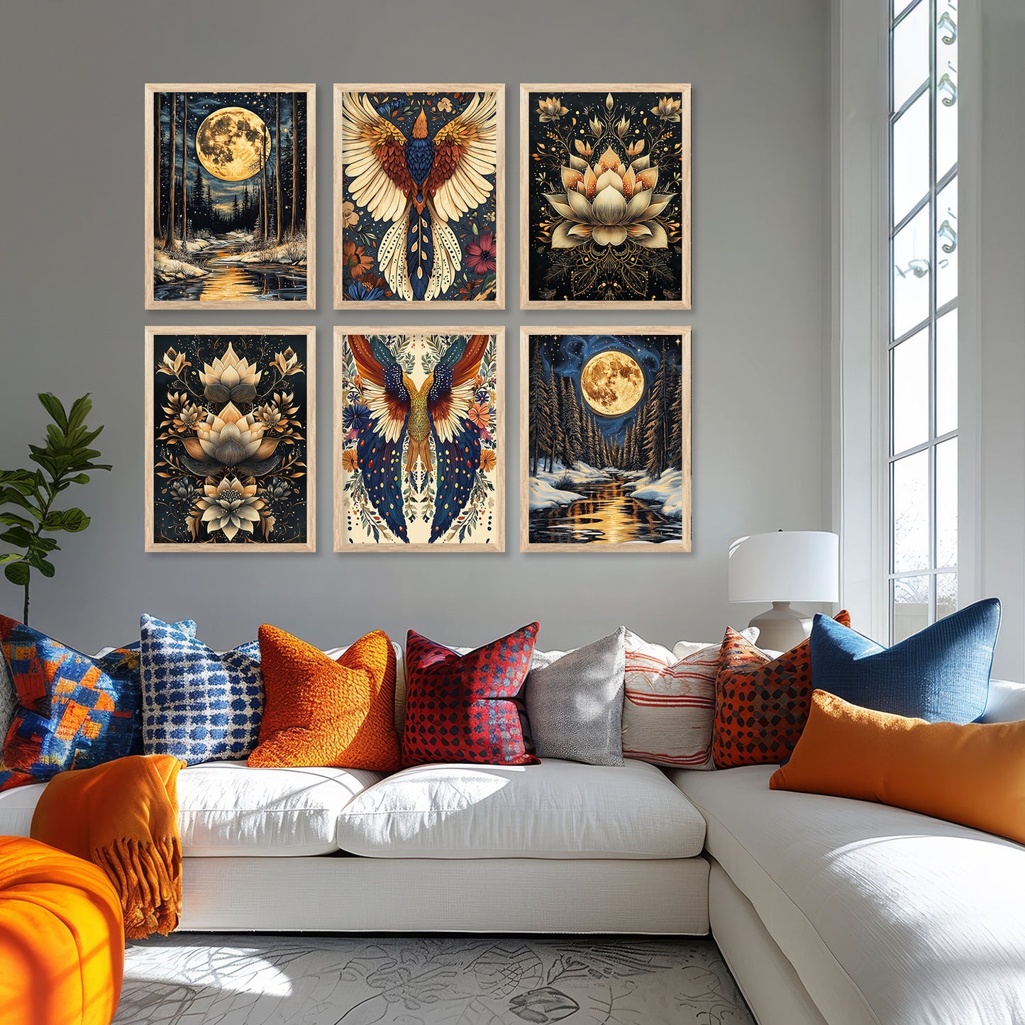 Traditional Wall Art Paintings with Frame for Wall Decor