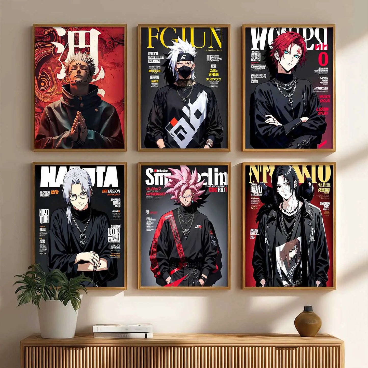 Anime Big Aesthetic Wall Art Paintings with Frame for Living Room Bedroom