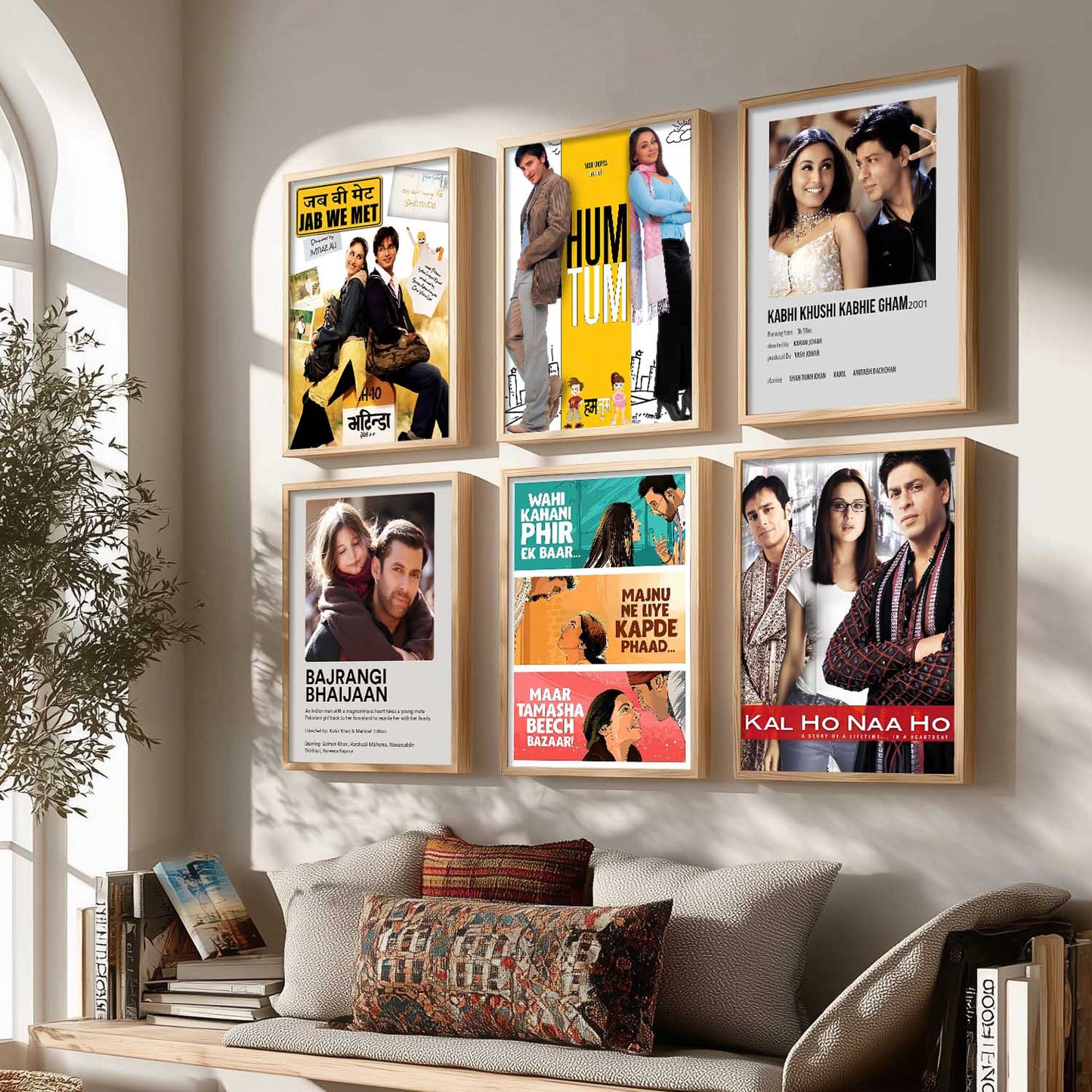 Bollywood Iconic Hindi Movies Wall Art Paintings with Frame for Living Room Bedroom