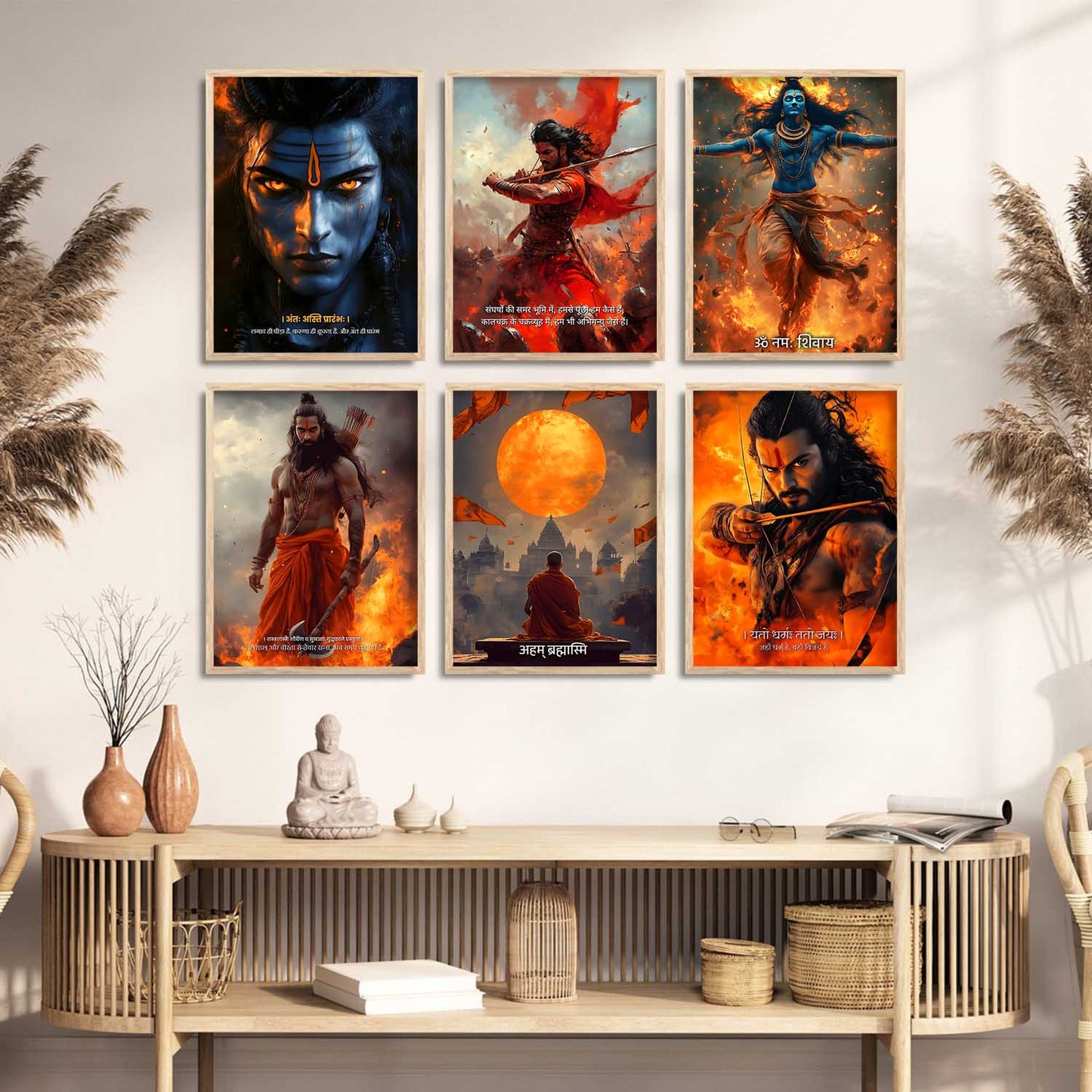 Lord Shiva Hamirji Gohil Parashurama Wall Art Paintings with Frame for Living Room Bedroom