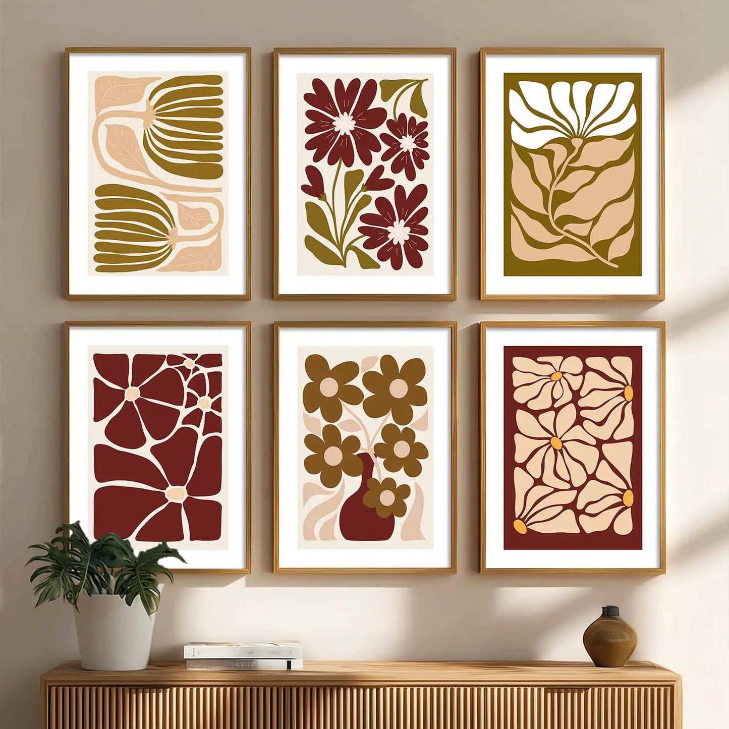 Floral Wall Art Paintings with Frame for Living Room Bedroom