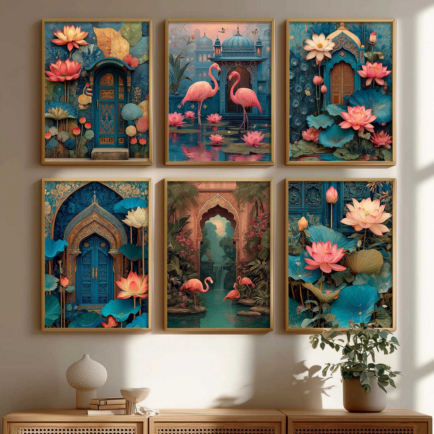 Traditional Madhubani Wall Art Paintings with Frame for Living Room Bedroom