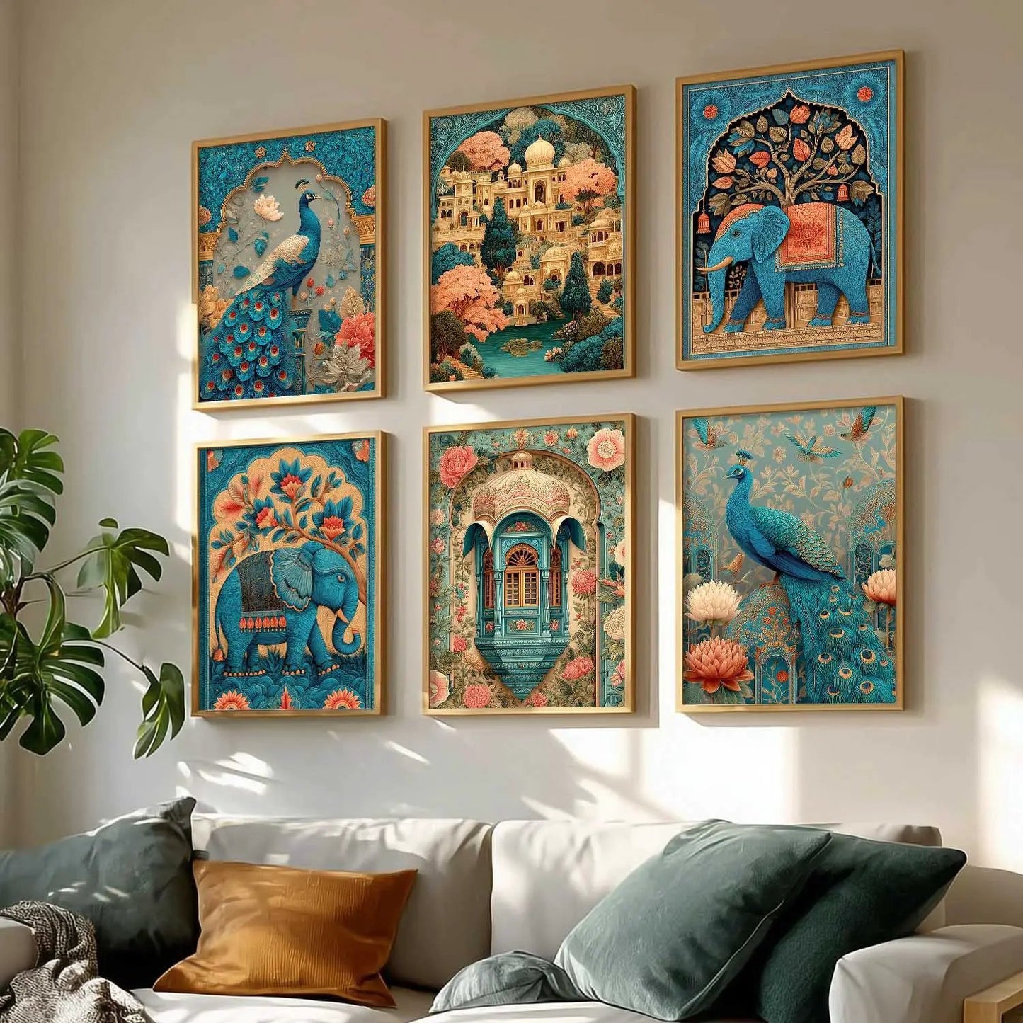 Traditional Wall Art Paintings with Frame for Living Room Bedroom