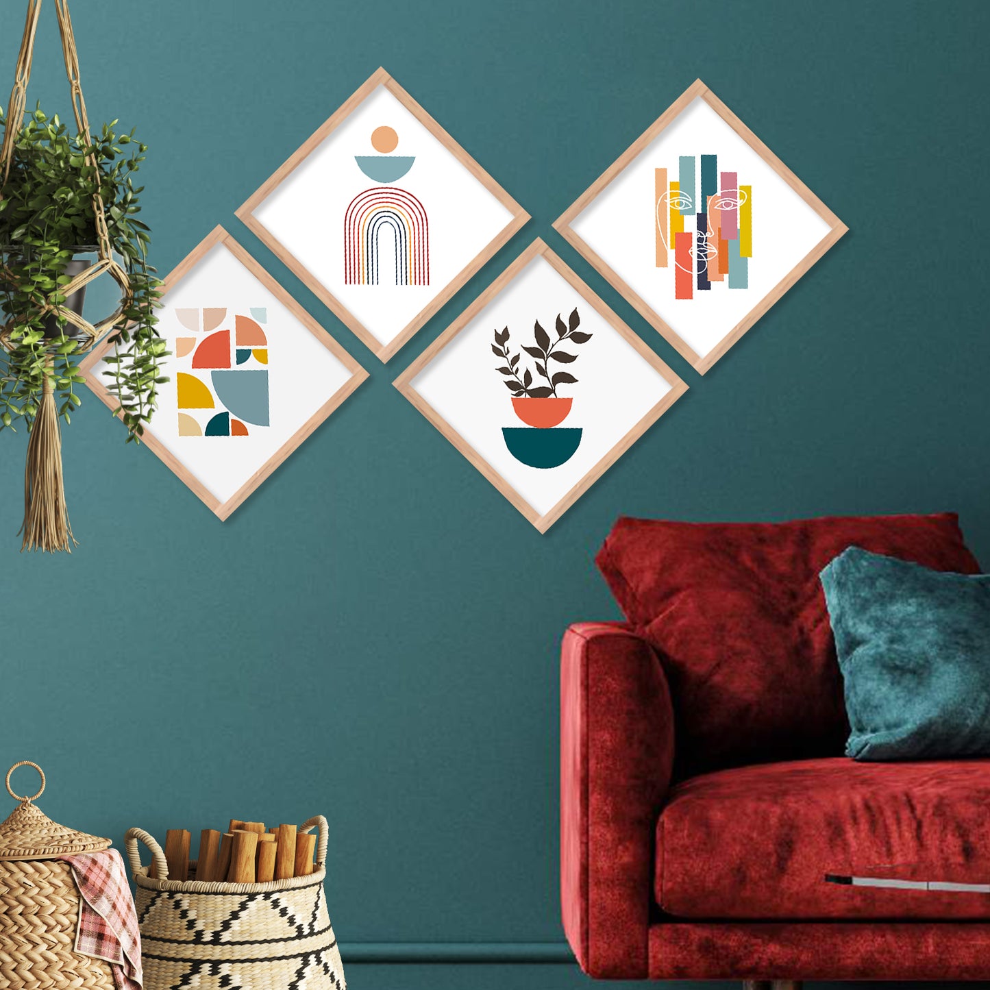 Nature Inspired Minimal Art Set of Home Living Room Bedroom Office Wall decor