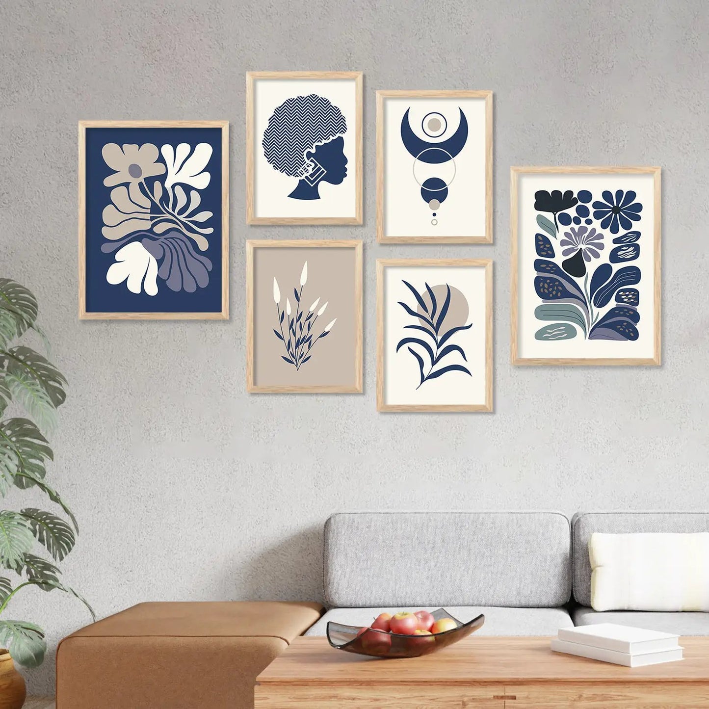 Boho Framed Wall Art Prints | Set of 6 | Home Decor